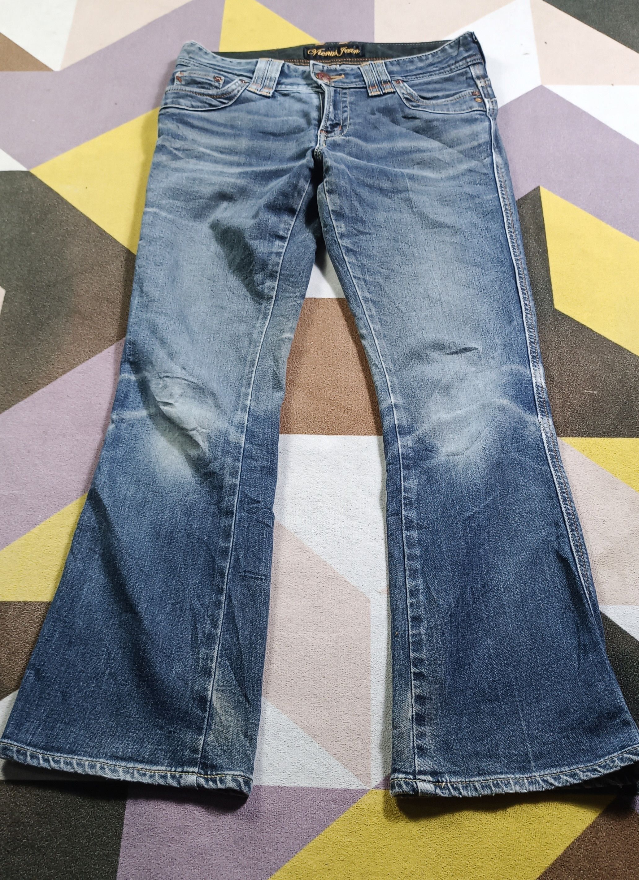 Edwin × If Six Was Nine Vintage🔥 Edwin Something "Vienus" Flare Distresssed Denim Size US 30 / EU 46 - 1 Thumbnail