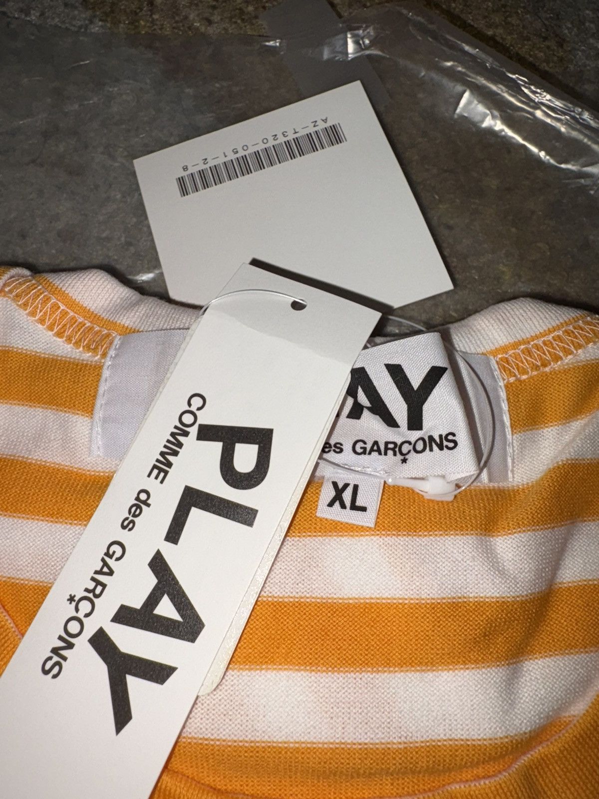Comme des Garcons PLAY Comme Des Garcons Play Stripes Heart Long Sleeve Tee Size US XL / EU 56 / 4 - 4 Thumbnail