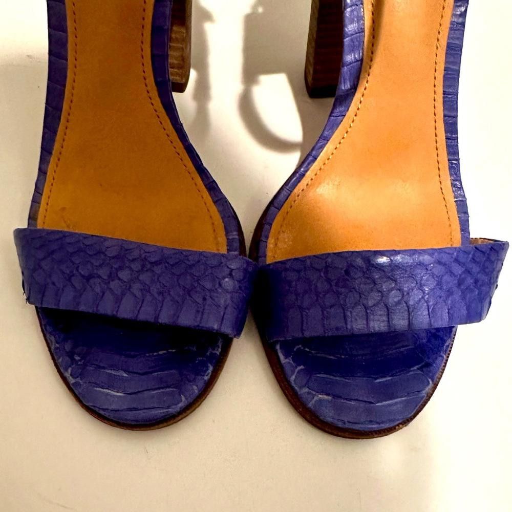 Coach COACH Lexey Snakeskin Chunky Open Toe Sandals Marine Blue 8 Size US 8 / IT 38 - 4 Thumbnail