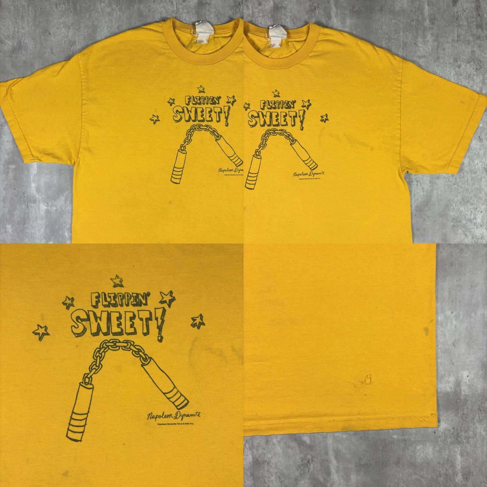 Vintage VINTAGE Dynamite T-Shirt Napoleon Dynamite Promo Adult XL Yellow Crew Neck Short Sleeve Cotton Size US XL / EU 56 / 4 - 8 Thumbnail