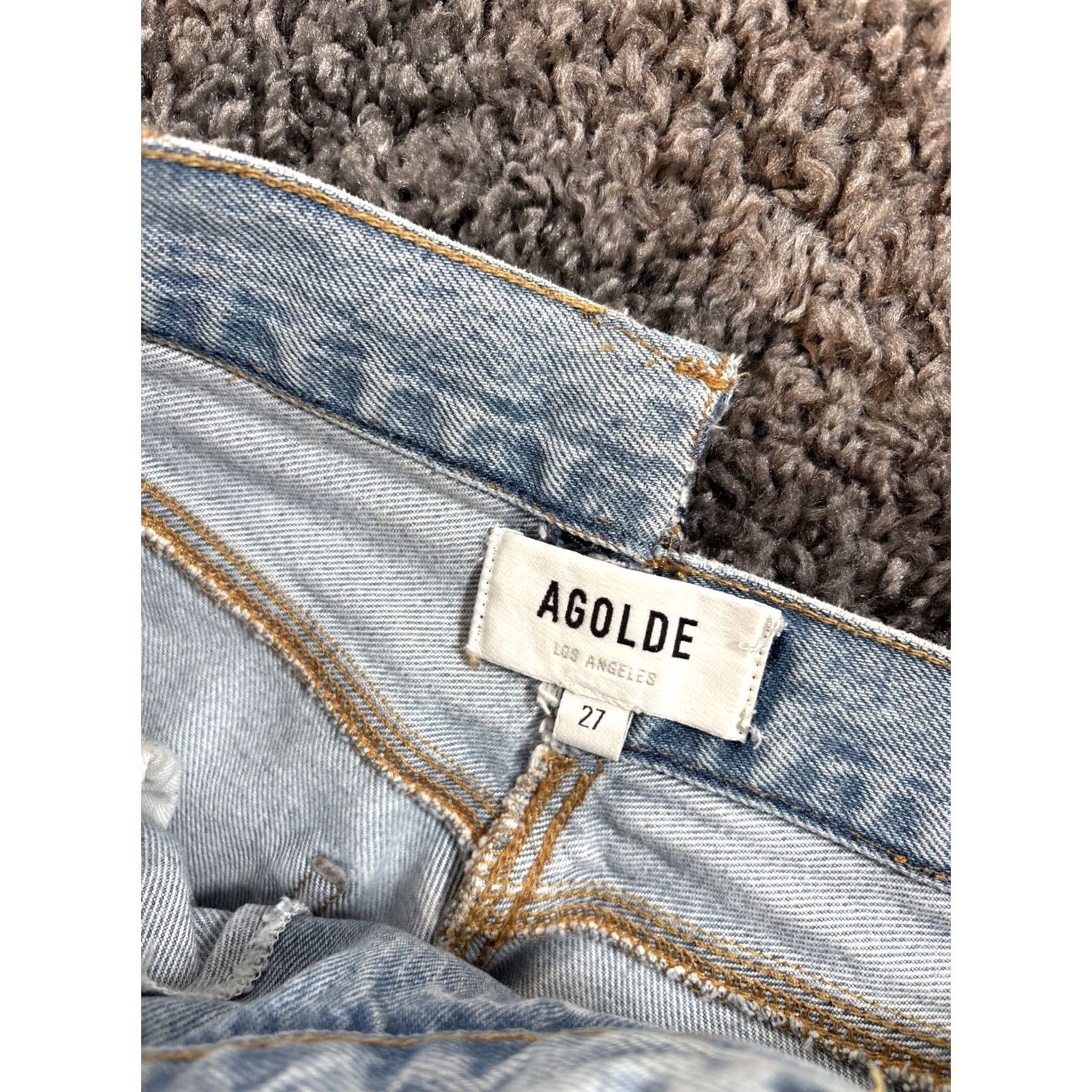 Agolde AGOLDE Jeans Women 27 Criss Cross Light Blue Denim 5-Pocket Straight Relaxed Vintage: No 90s City Bohemian Size 27" / US 4 / IT 40 - 7 Thumbnail