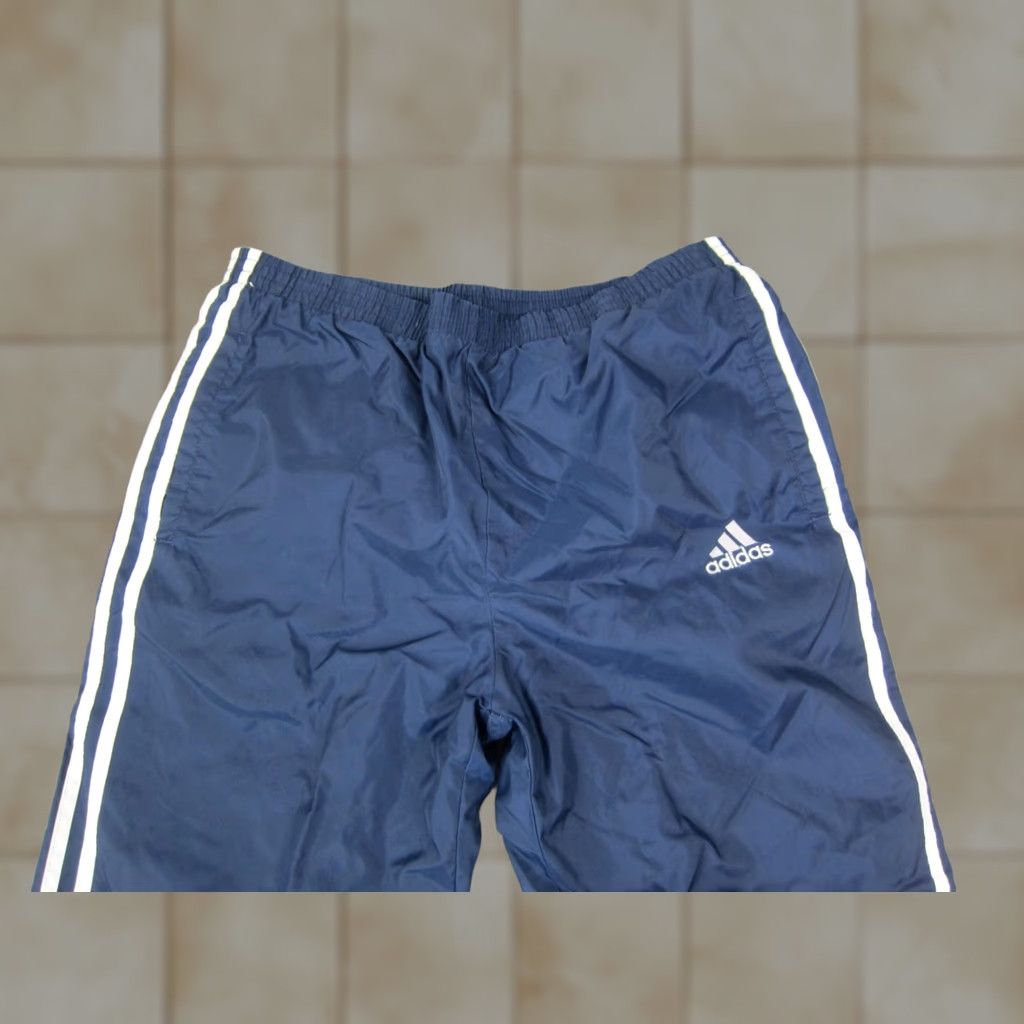 Adidas VINTAGE adidas Track Pants Mens L Blue 3 Stripes Windbreaker Zip Elastic Waist 90s Activewear Shirts? Size US 33 - 1 Thumbnail