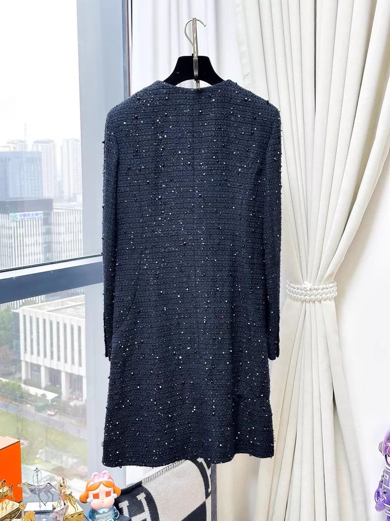 Chanel Chanel Navy blue stud bead embroidery ruffle medium and lo Size XS / US 0-2 / IT 36-38 - 3 Thumbnail