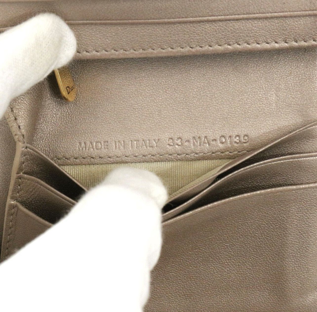 Dior Christian Dior Metallic Gold Grained Calfskin Saddle Lotus W Size ONE SIZE - 8 Thumbnail