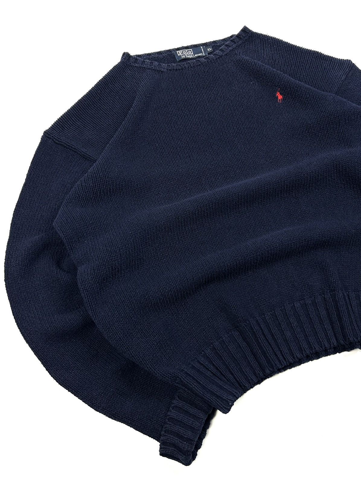 Polo Ralph Lauren Vintage Polo Ralph Lauren Knit Cotton Sweater Navy XL Y2K Size US XL / EU 56 / 4 - 4 Thumbnail