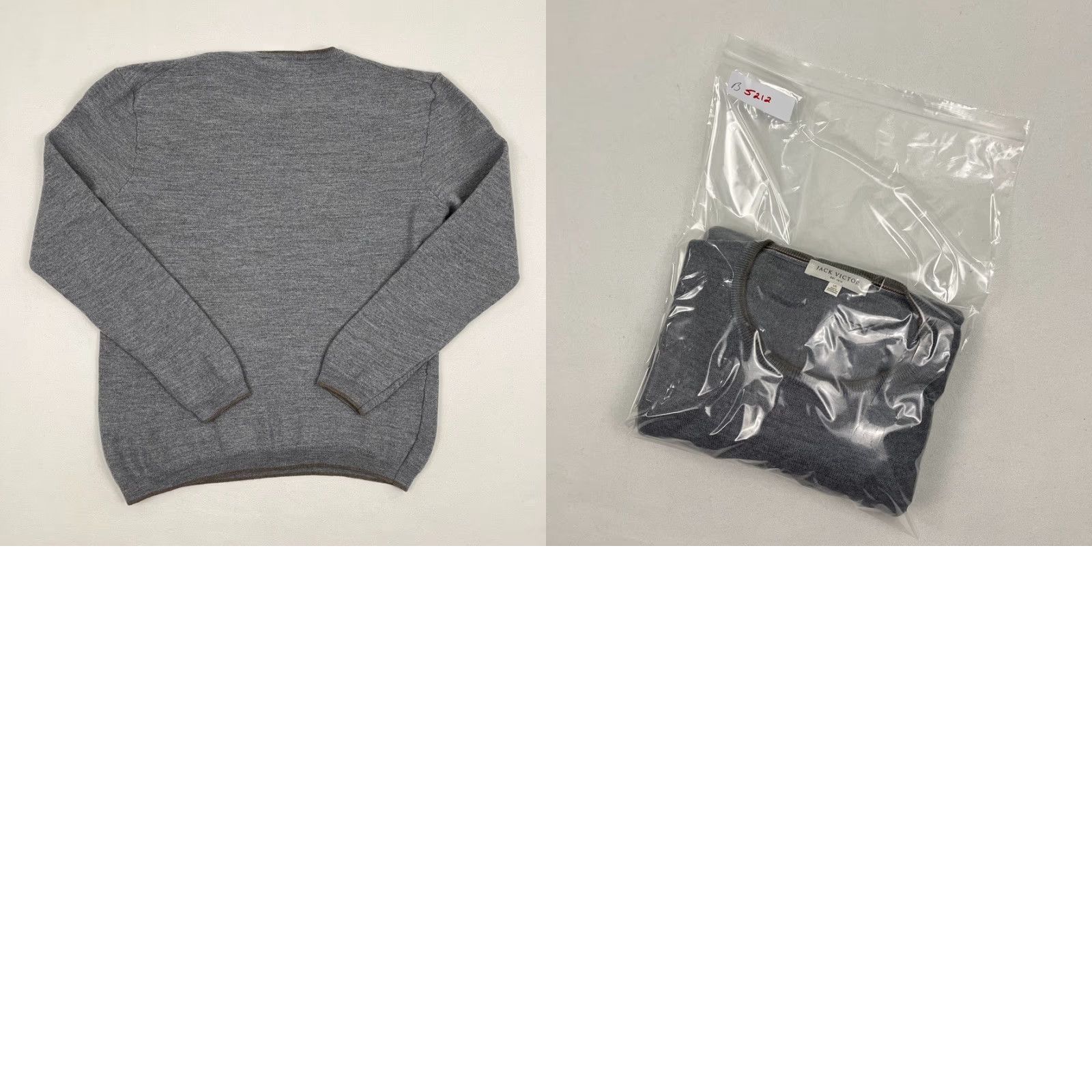 Jack Victor Jack Victor Belvedere Sweater Mens M / L Gray 100% Merino Wool Crew Pullover Size US M / EU 48-50 / 2 - 8 Thumbnail