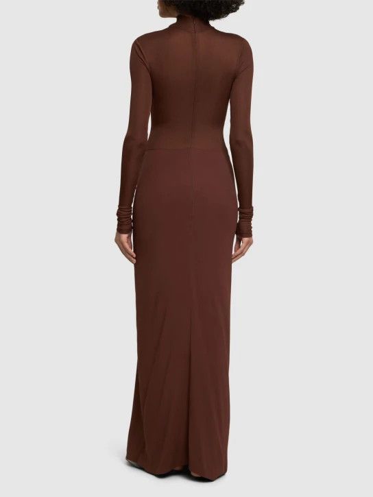 Christopher Esber o1mle0824 Fusion L/S Gathered Dress in Brown Size XS / US 0-2 / IT 36-38 - 3 Thumbnail