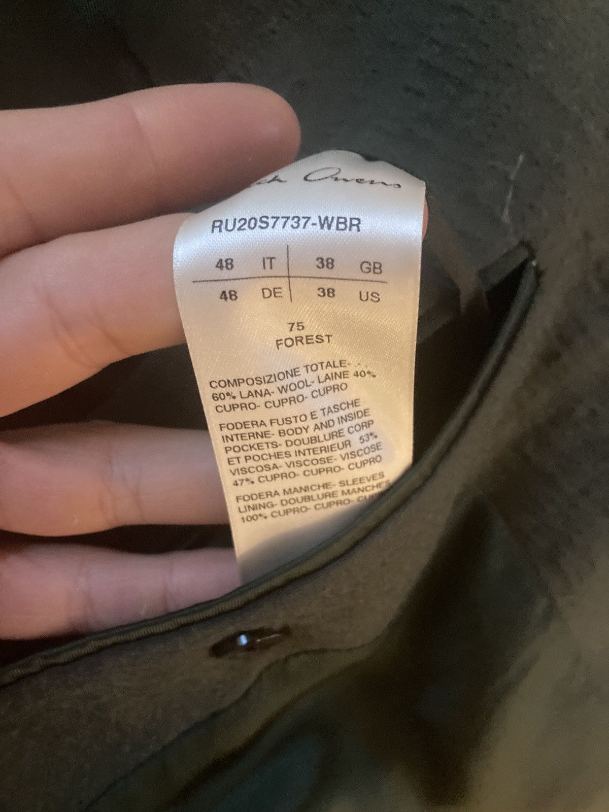 Rick Owens TECUATL SS20 Blazer Size 48R - 8 Thumbnail