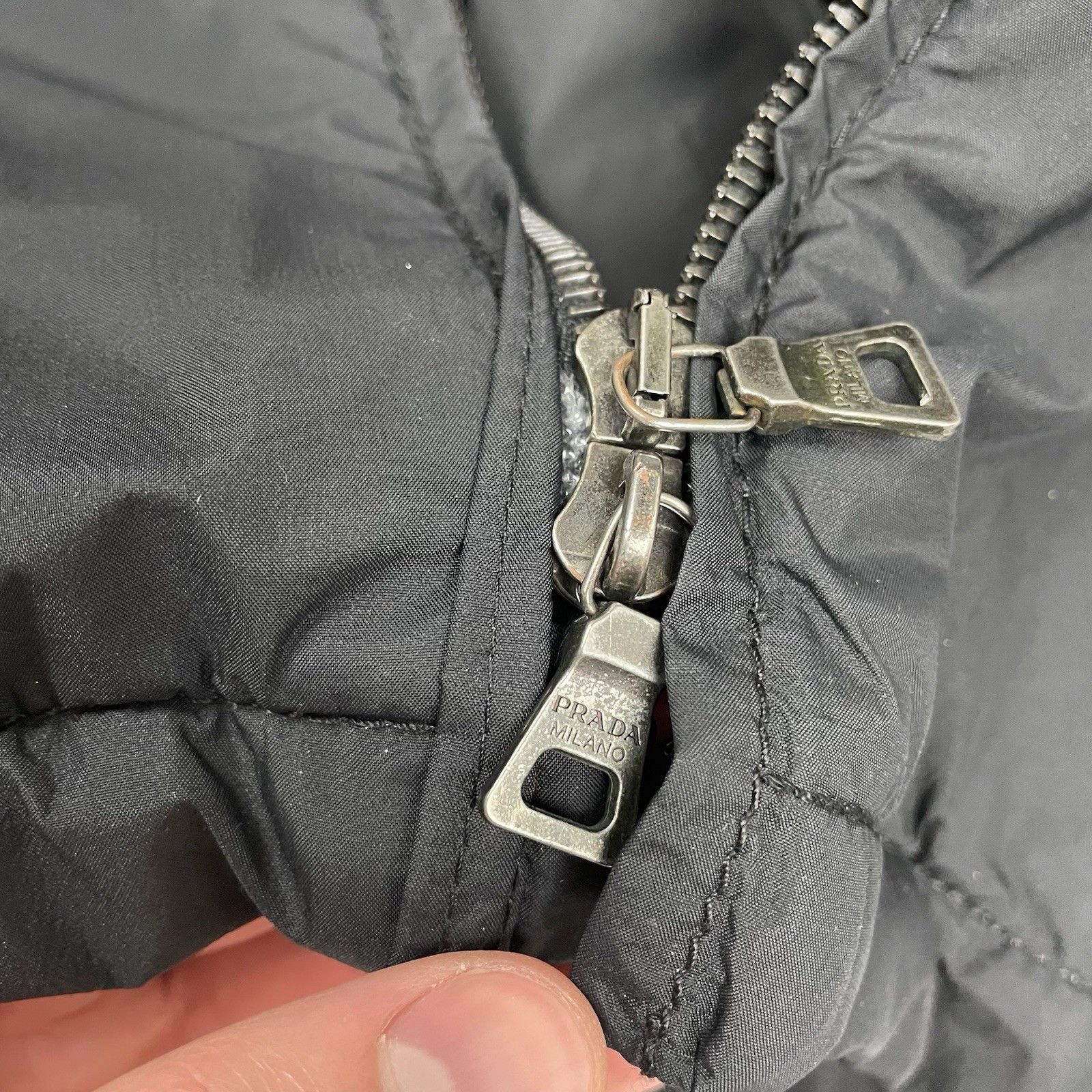 Prada Prada Goretex Jacket Fur Trim Belted Coat Black Goat Fur Size L / US 10 / IT 46 - 16 Thumbnail