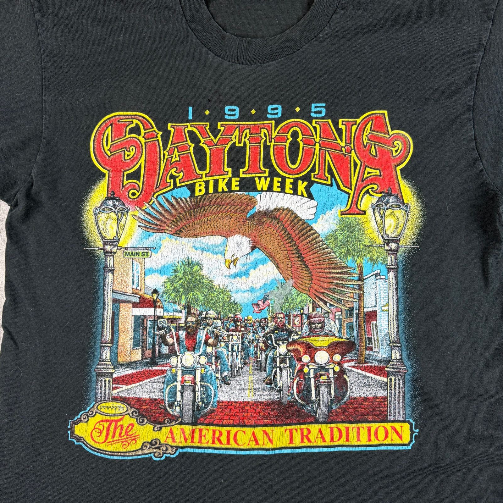 Fruit Of The Loom Vintage Dayton Bike Week 1995 Size Large 90s Biker Shirt Size US L / EU 52-54 / 3 - 3 Thumbnail