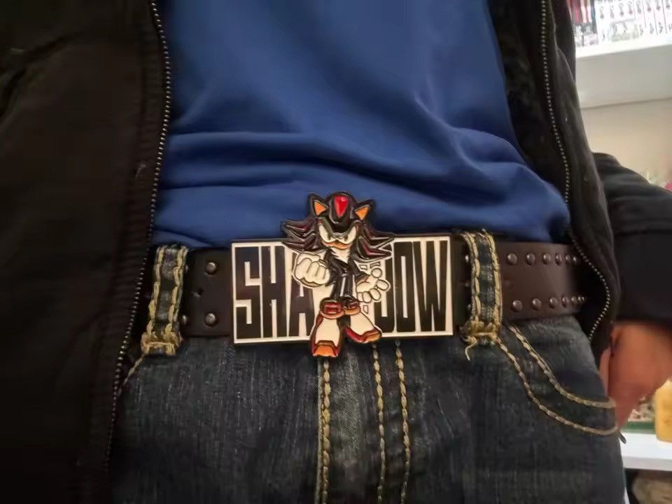 Japanese Brand Shadow Buckle Pu Leather Belt Size 34 - 6 Thumbnail
