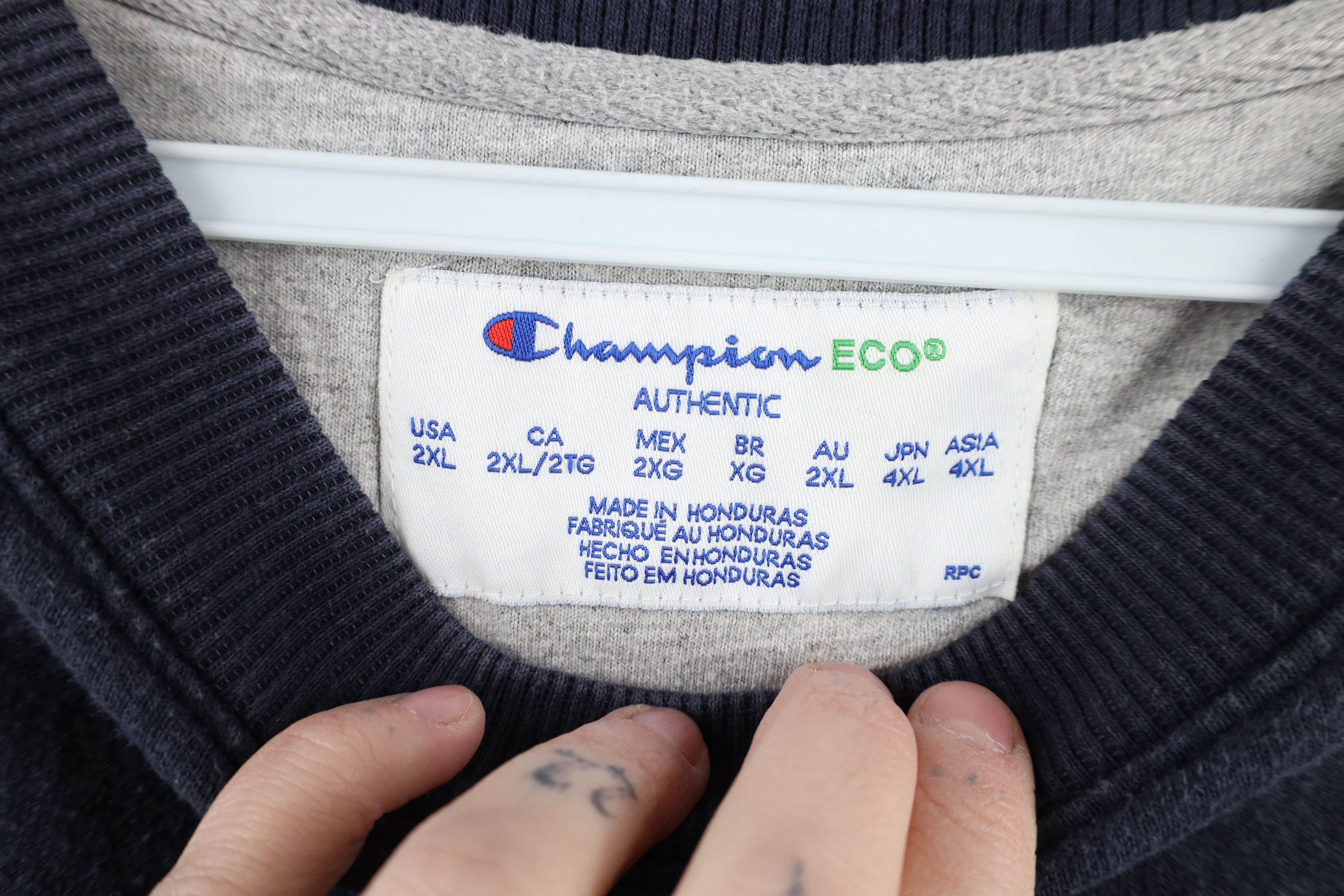 Vintage Champion Classic Logo Crewneck Sweatshirt Blue