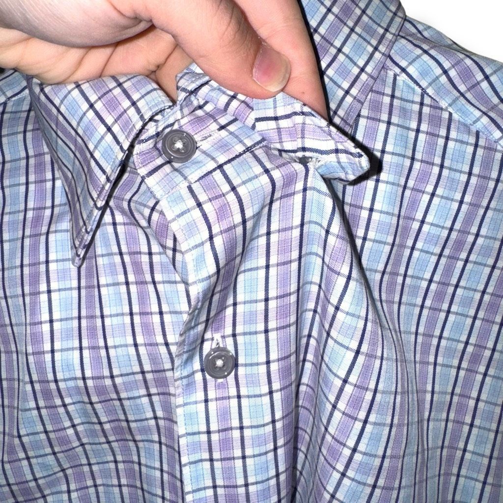 Ermenegildo Zegna Ermenegildo Zegna Purple & Blue Check Button Down Shirt Size Size US L / EU 52-54 / 3 - 5 Thumbnail