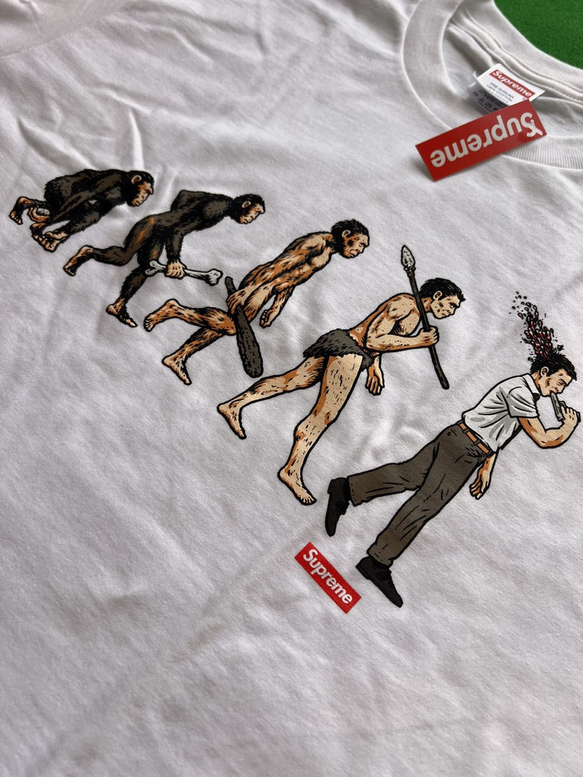 Supreme Supreme Evolution Tee White M ape human t-shirt primitive Size US M / EU 48-50 / 2 - 5 Thumbnail