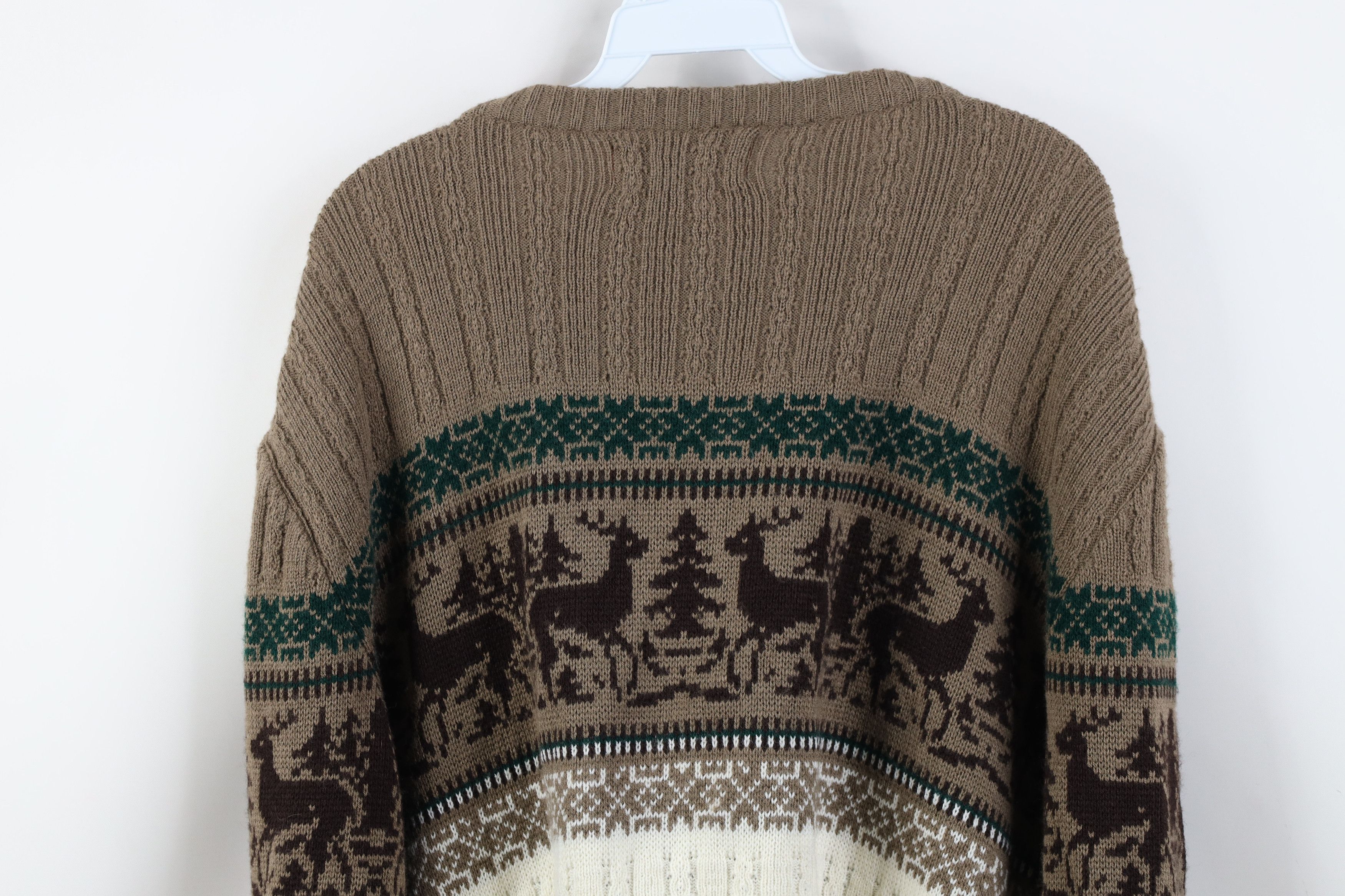 Vintage Vintage 70s Streetwear Fair Isle Cable Knit Crewneck Sweater Size US L / EU 52-54 / 3 - 12 Thumbnail