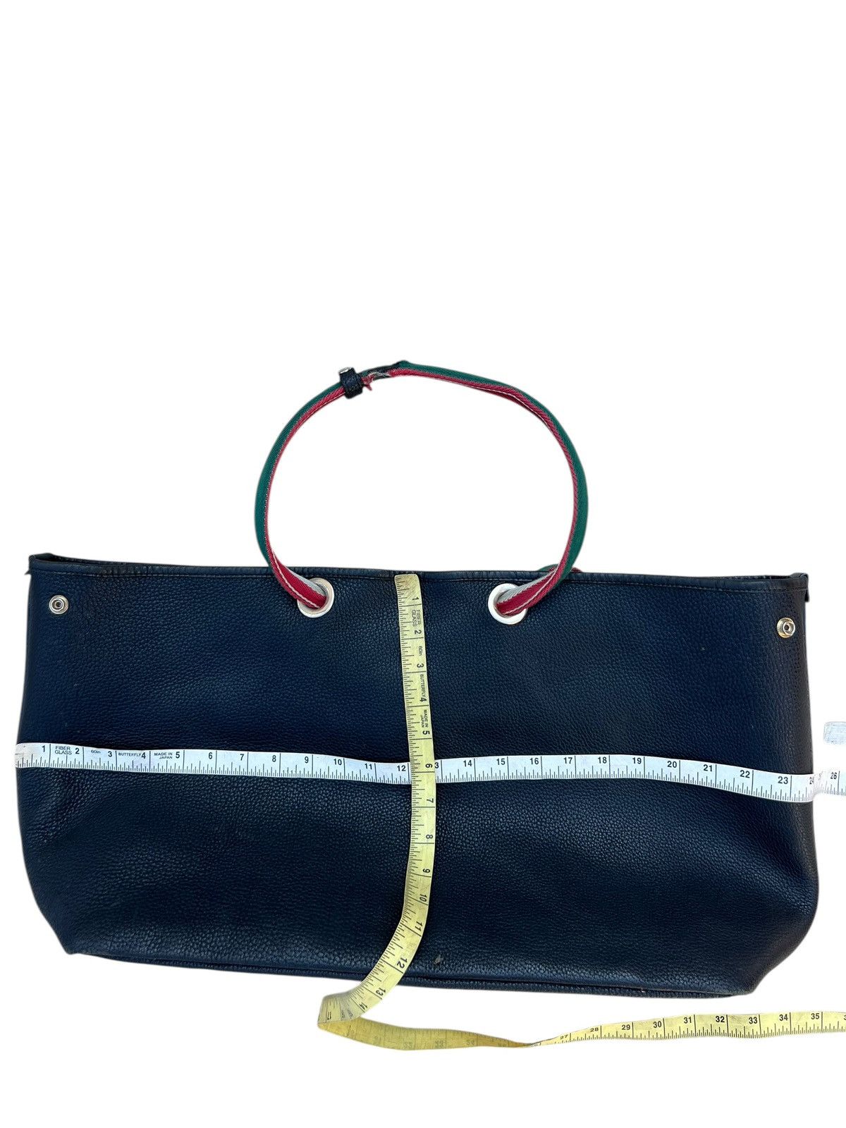 Leather Furbo Design Japan Patina Black Leather Huge Tote Bag Size ONE SIZE - 5 Thumbnail