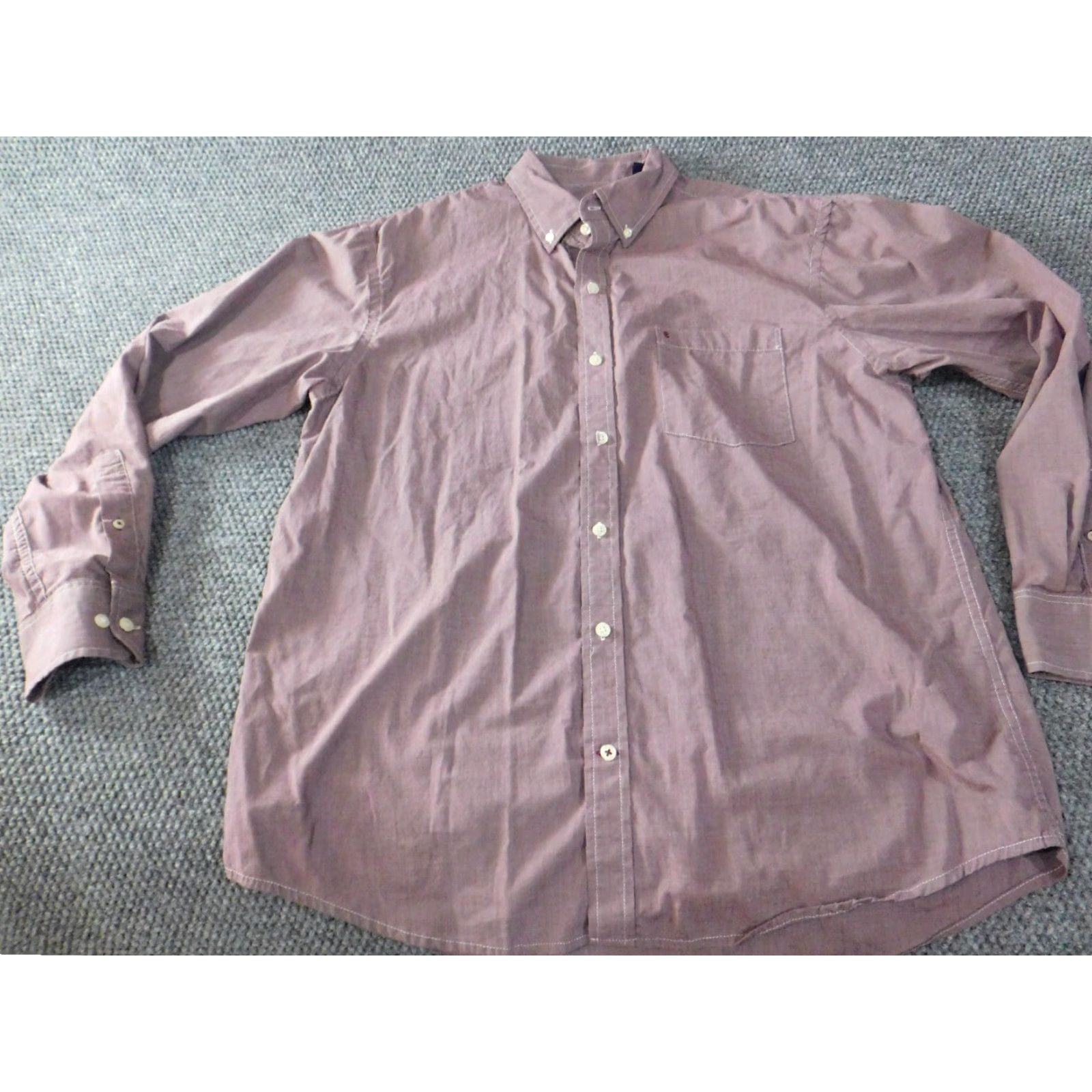 Izod IZOD Shirt Mens Large purple plaid button-down collared long sleeve casual knit cotton retro pockets logo Size US L / EU 52-54 / 3 - 3 Thumbnail
