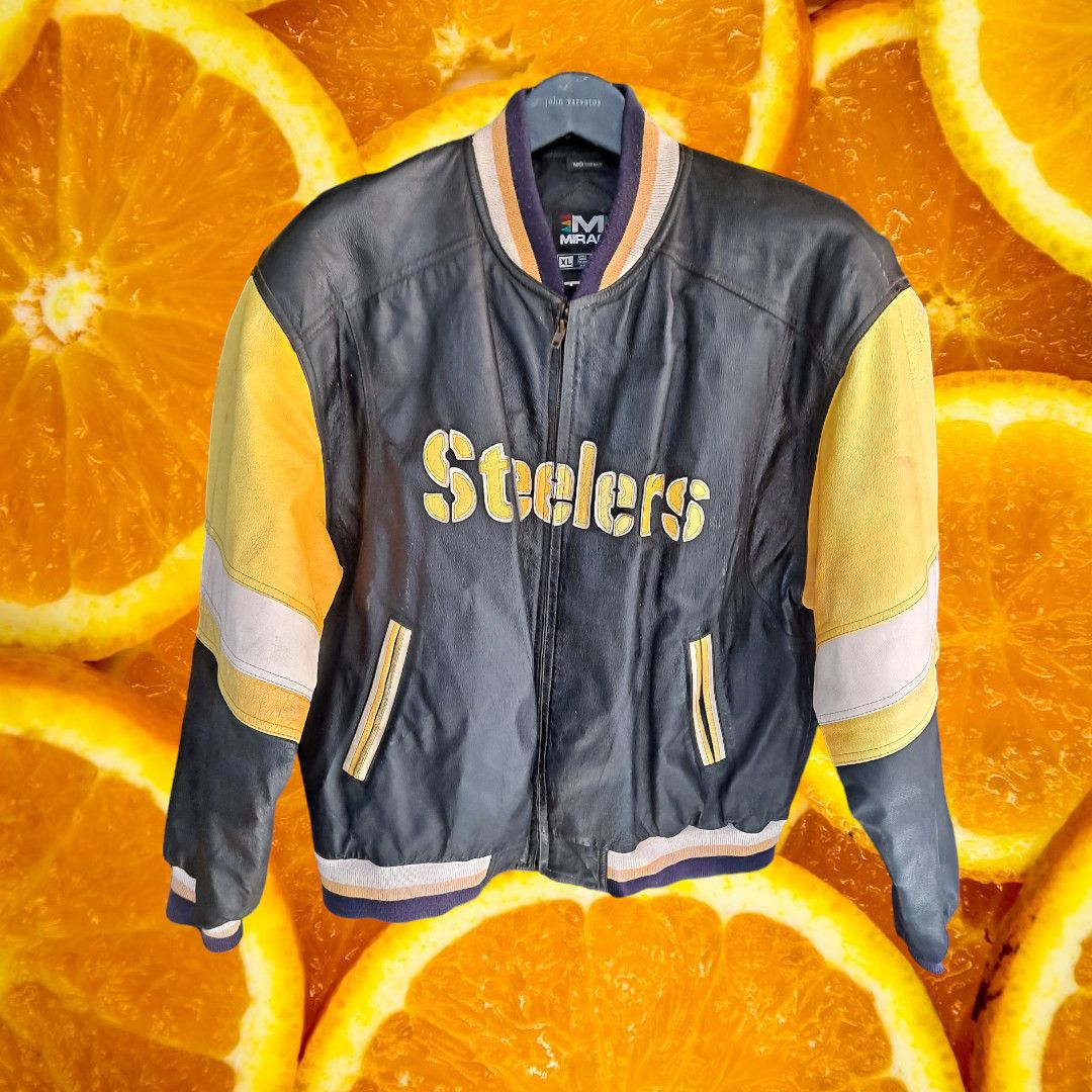 Mirage Vintage NFL Mirage Letterman PITTSBURGH STEELERS Leather Var Size US XL / EU 56 / 4 - 3 Thumbnail