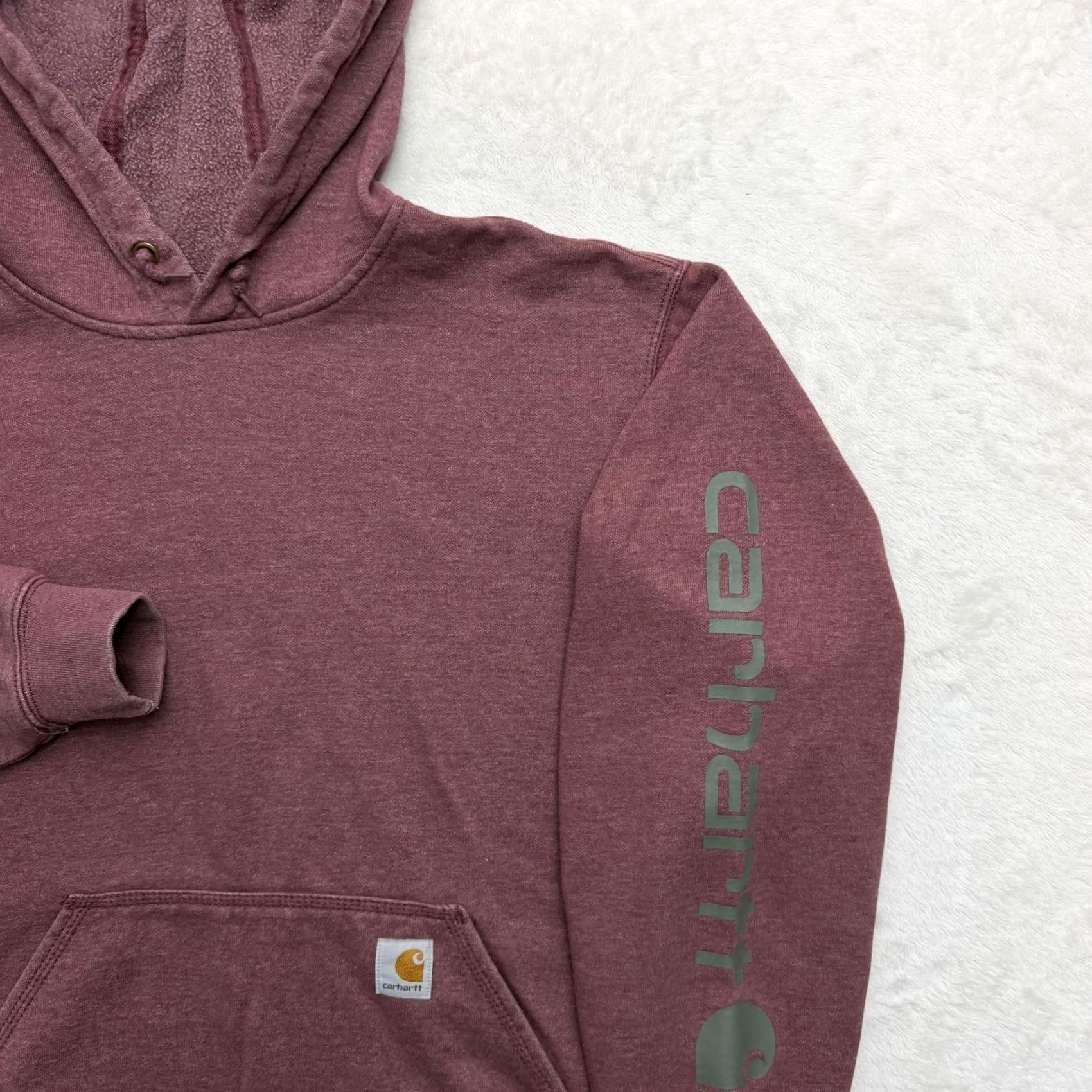 Carhartt Carhartt Hoodie Mens M Red Pullover Fleece Logo Graphic Print Sleeve Sweatshirt Size US M / EU 48-50 / 2 - 3 Thumbnail