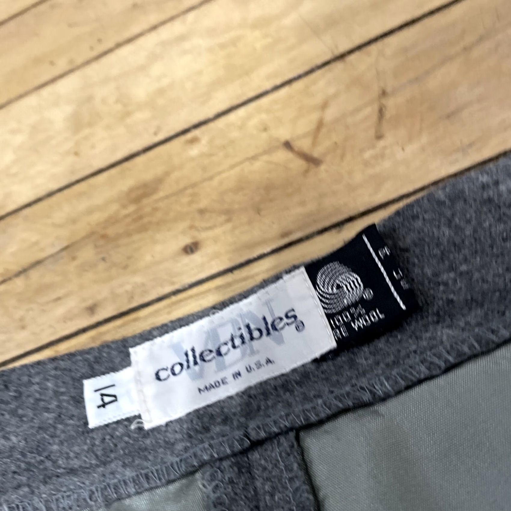 Vintage VINTAGE Collectibles Gray Wool Dress Pants Women 14 32x30 Flat Front Zipper Button USA Made Professional Size 36" / US 14 / IT 50 - 4 Thumbnail