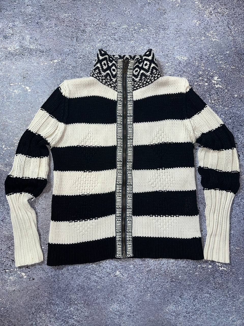 Dolce & Gabbana Rare DOLCE & GABBANA D&G Knit Zip HAND KNIT Size US M / EU 48-50 / 2 - 2 Thumbnail