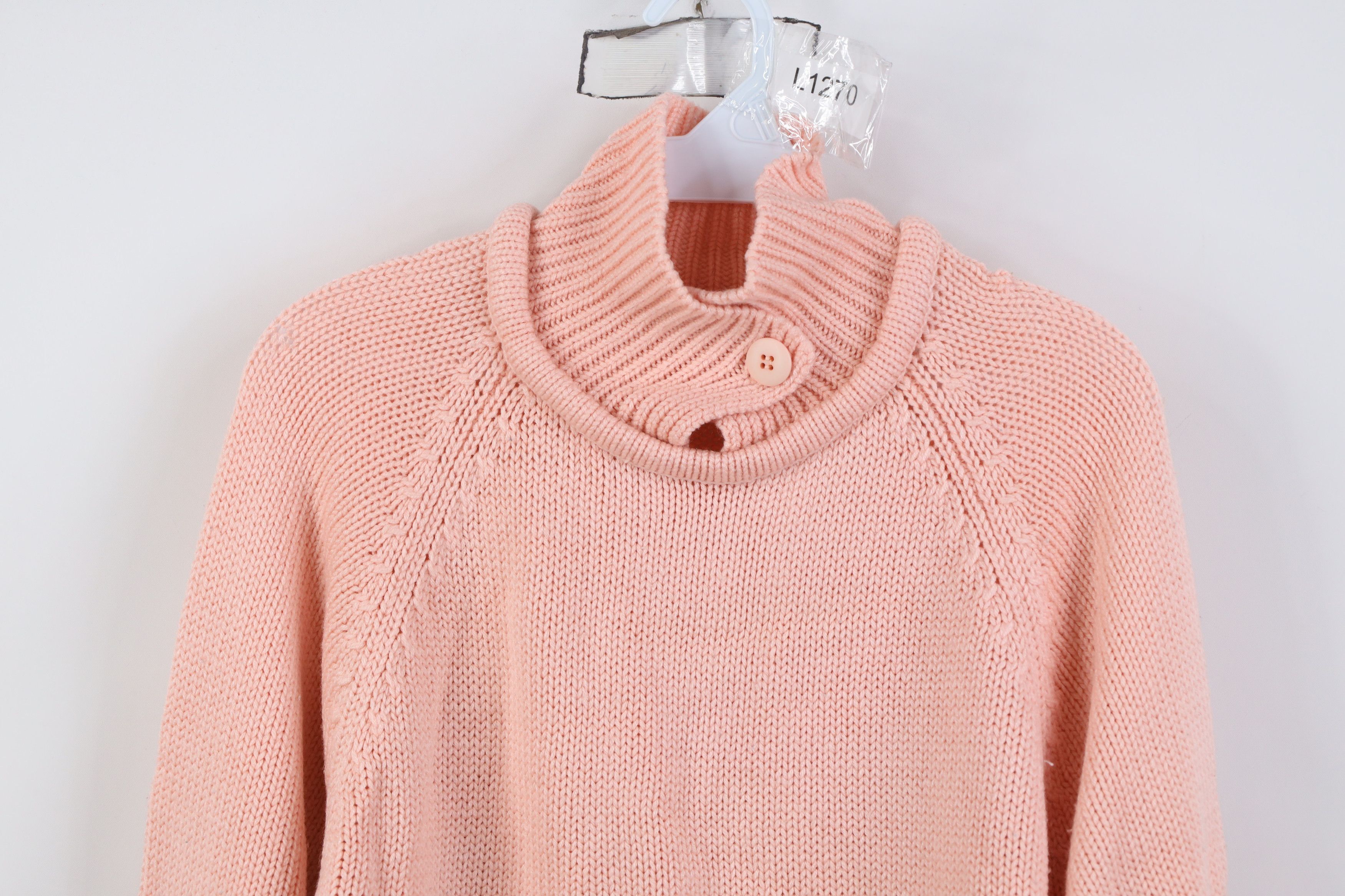 Vintage Vintage 70s Streetwear Ribbed Knit Collared Sweater Pink Size L / US 10 / IT 46 - 2 Thumbnail