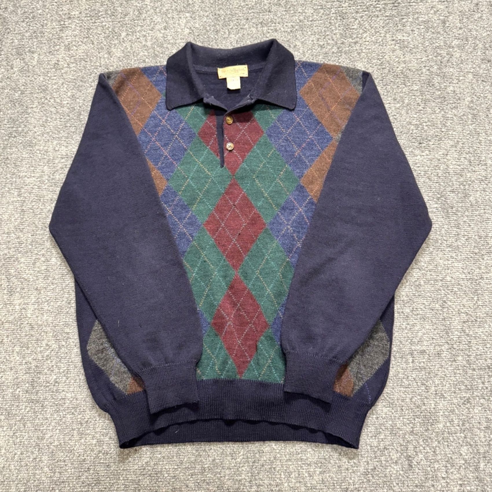 Vintage VINTAGE Tricots St Raphael Polo Sweater Wool Mens M 90s Geometric Grandpa Knit Shirt Mens M Wool Geometric 90s Knit Grandpa Size US M / EU 48-50 / 2 - 2 Thumbnail