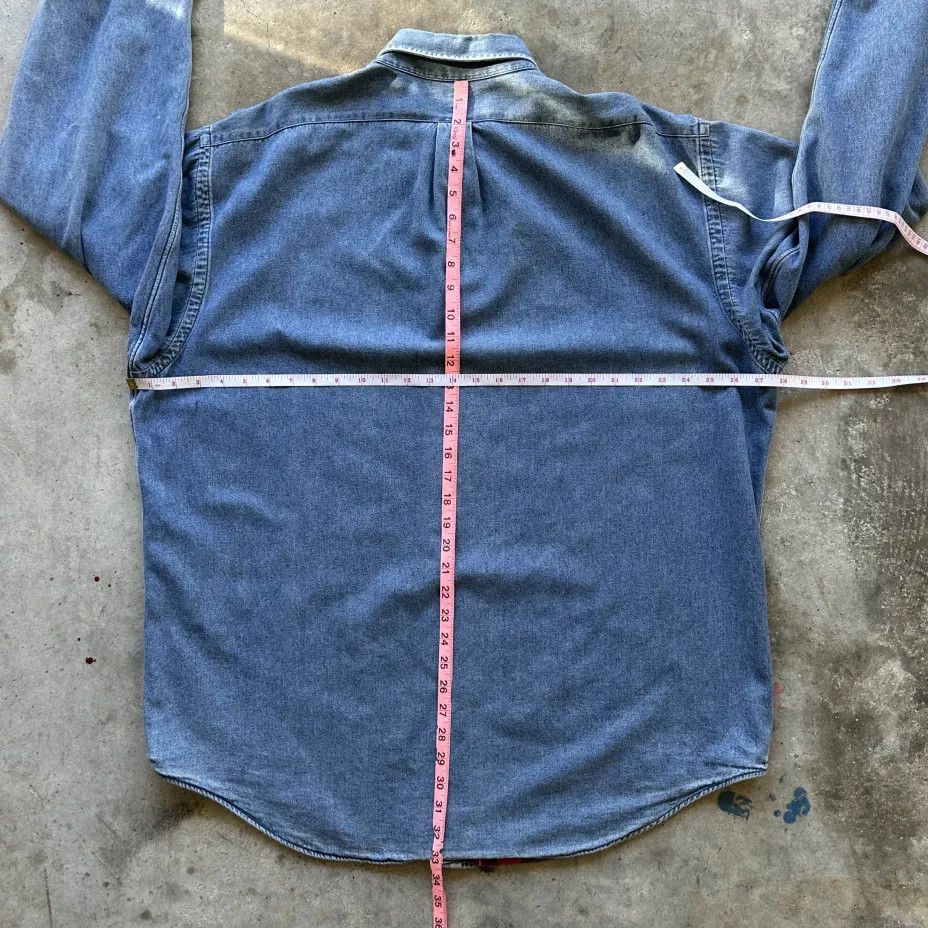 Polo Ralph Lauren Vintage Polo Ralph Lauren Denim Plaid Flannel Lined Shirt Size US XL / EU 56 / 4 - 5 Thumbnail