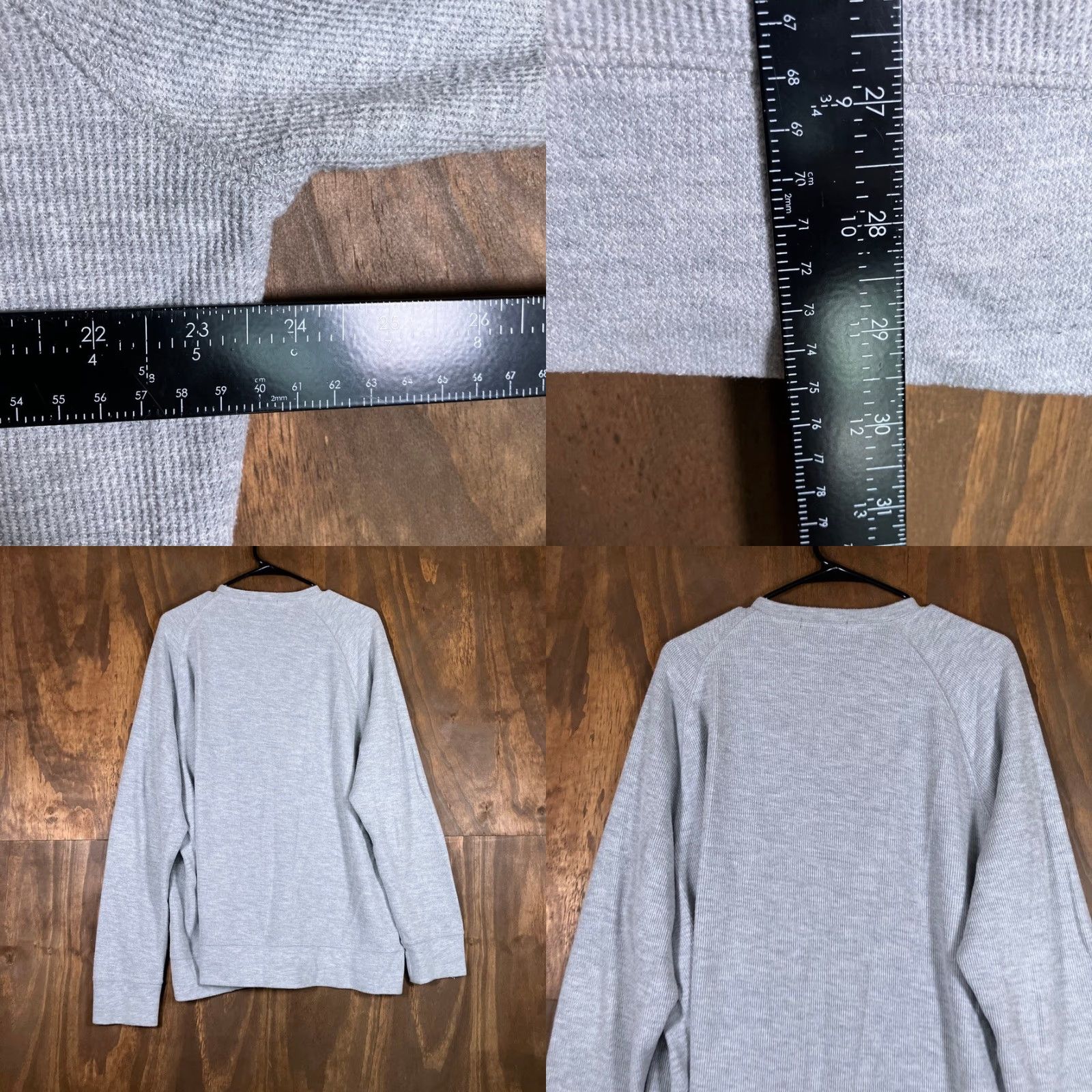Banana Republic Banana Republic Mens Shirt Gray Thermal Waffle Long Sleeve Crew Neck XL Size US XL / EU 56 / 4 - 8 Thumbnail