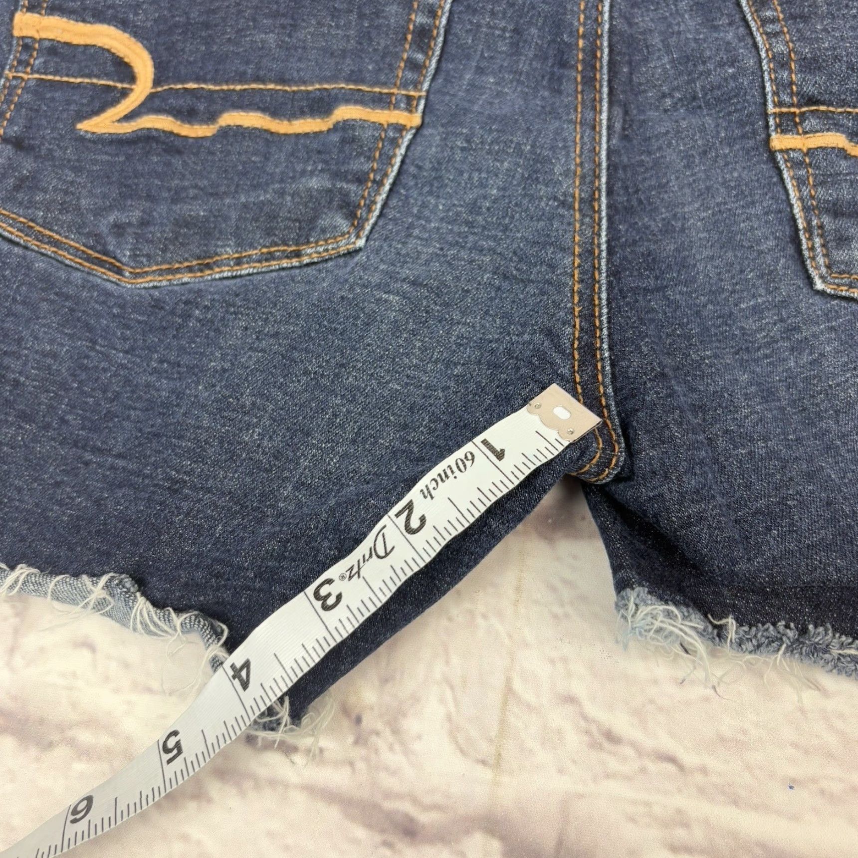 American Eagle Outfitters American Eagle Womens Denim Cut-off Shorts Dark Wash Mid Rise Size 4 Stretched Size 27" / US 4 / IT 40 - 4 Thumbnail