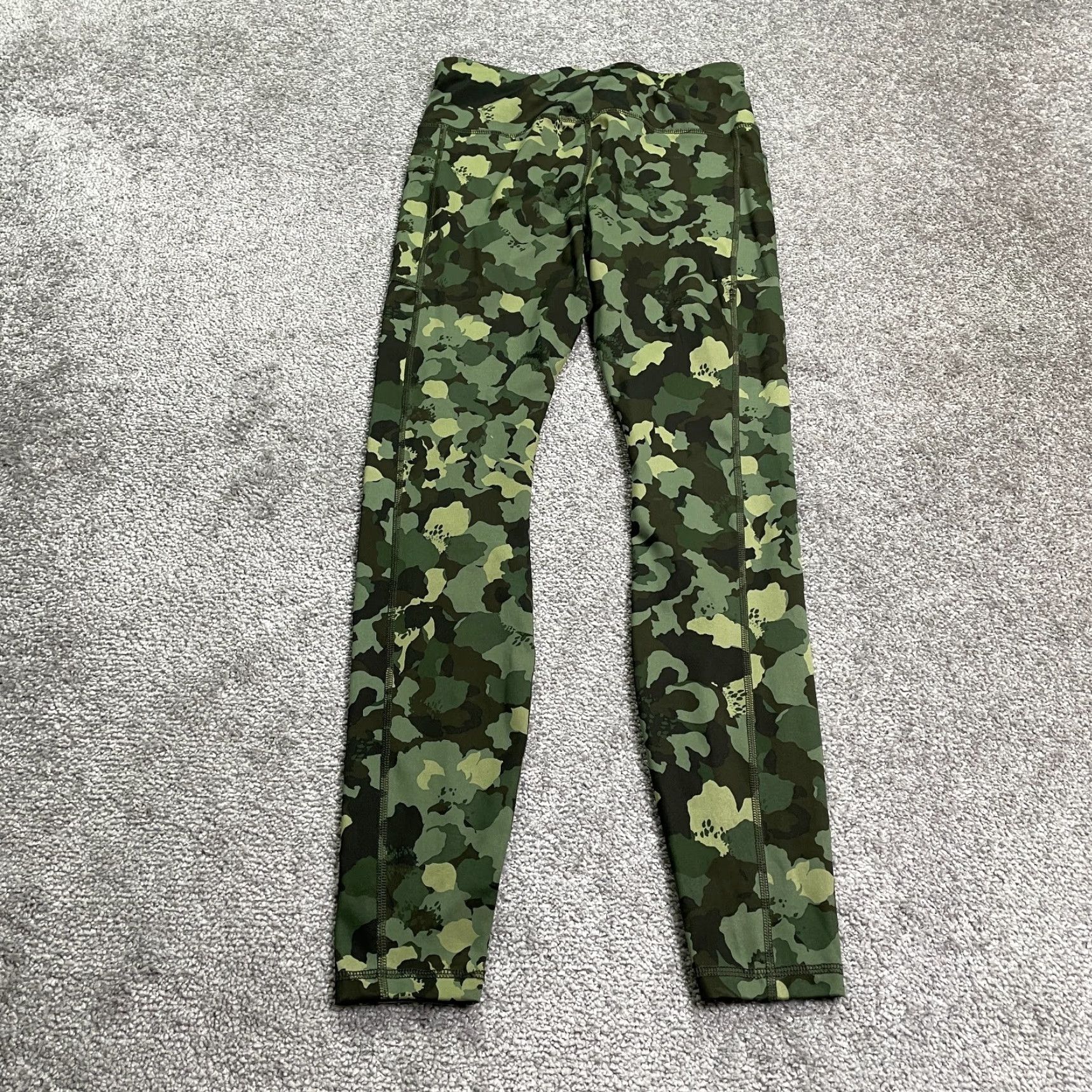 Avia VINTAGE Avia Compression Leggings Women S Green Camouflage Active Athletic Gym 26x27 Size 28" / US 6 / IT 42 - 2 Thumbnail
