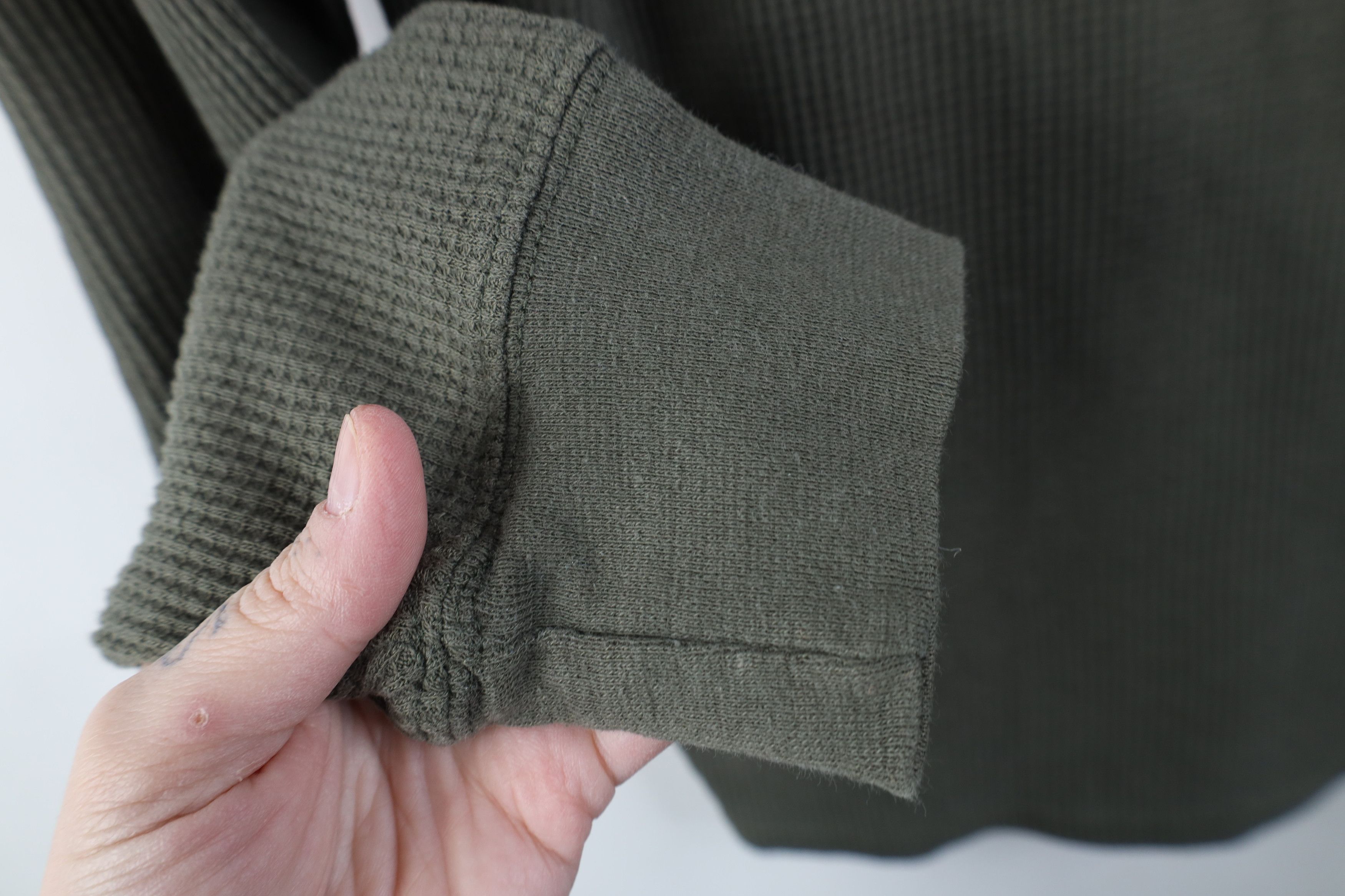 Vintage Vintage 90s Y2K Streetwear Thermal Waffle Knit T-Shirt Green Size US S / EU 44-46 / 1 - 6 Thumbnail