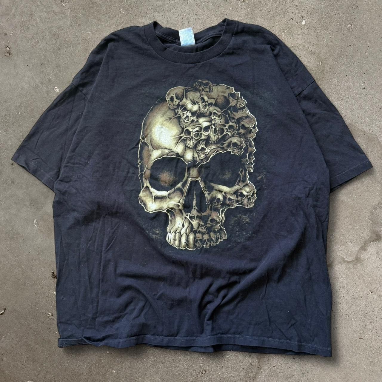 Vintage Vintage Y2K Skull Grunge Emo Oversized T-Shirt Size US XXL / EU 58 / 5 - 1 Thumbnail