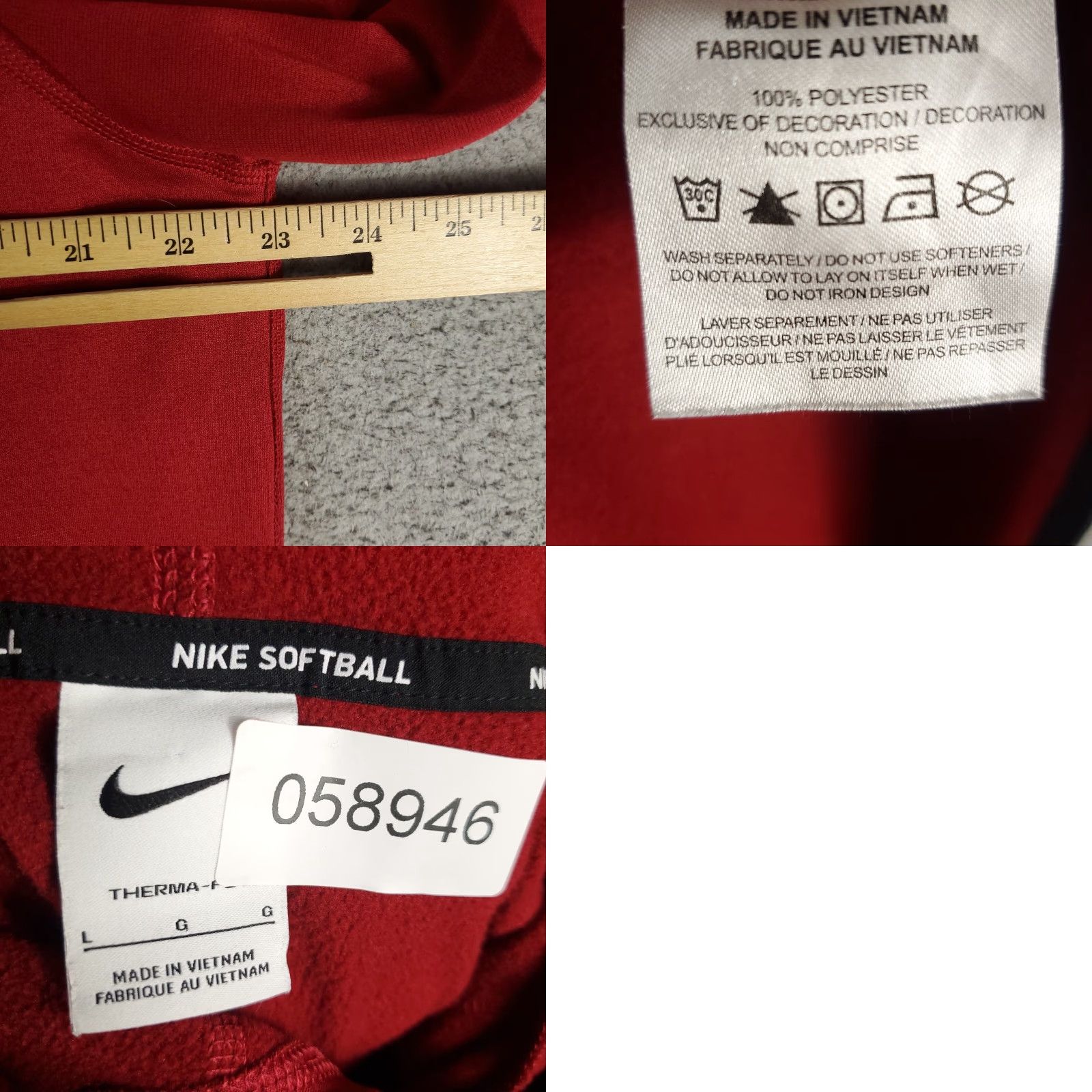 Nike Nike Hoodie L Red Pullover Sweatshirt Logo Knit 100% Polyester All Seasons Hooded Baseball Golf Womens Size L / US 10 / IT 46 - 8 Thumbnail