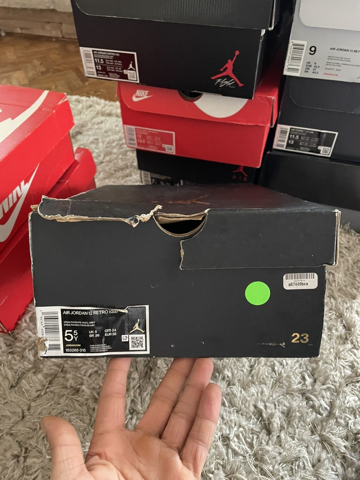 Jordan Brand Jordan 12 Stealth Grey Size US 7 / IT 37 - 11 Thumbnail