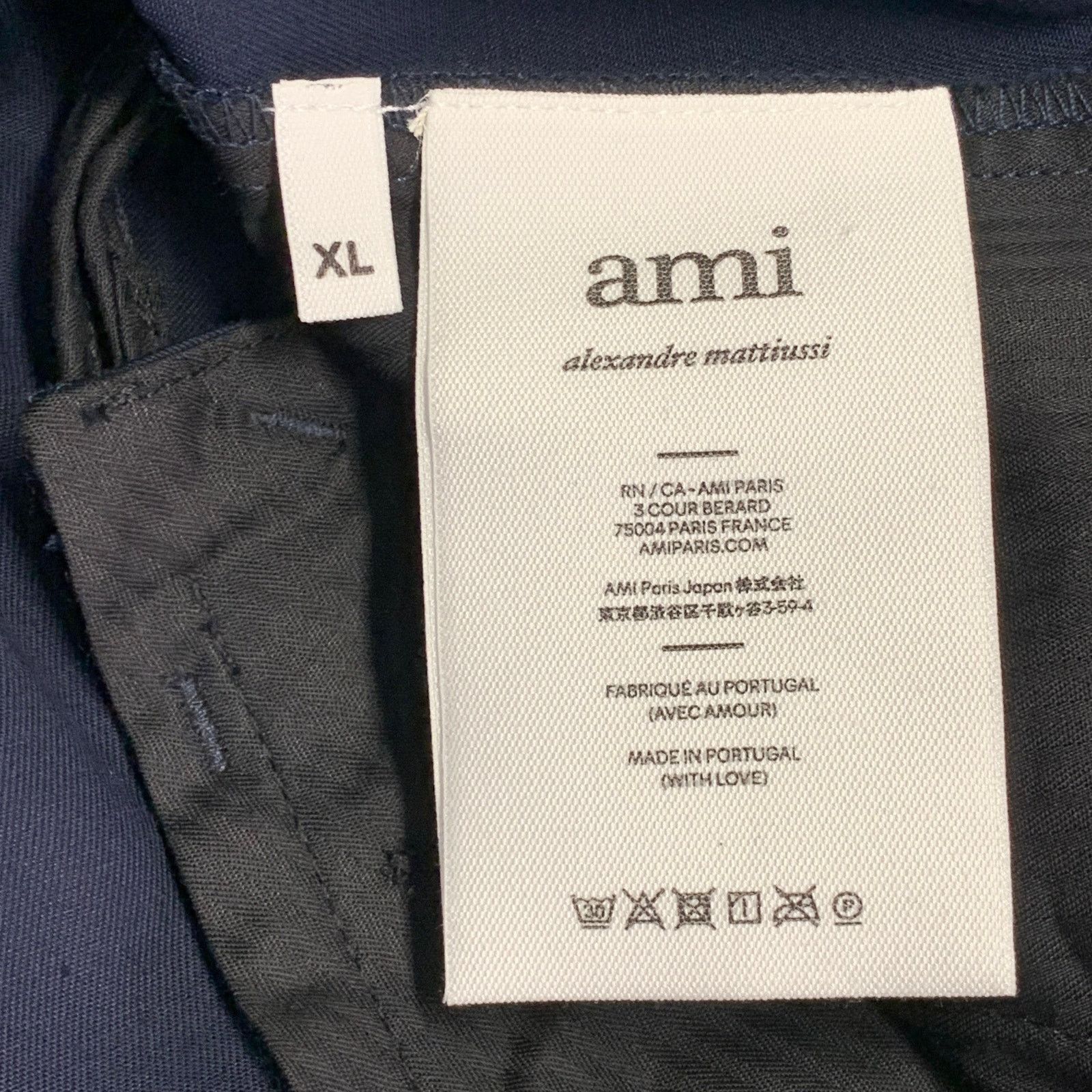 AMI Size XL Navy Twill Cotton Flat Front Casual Pants Size US 36 / EU 52 - 4 Thumbnail