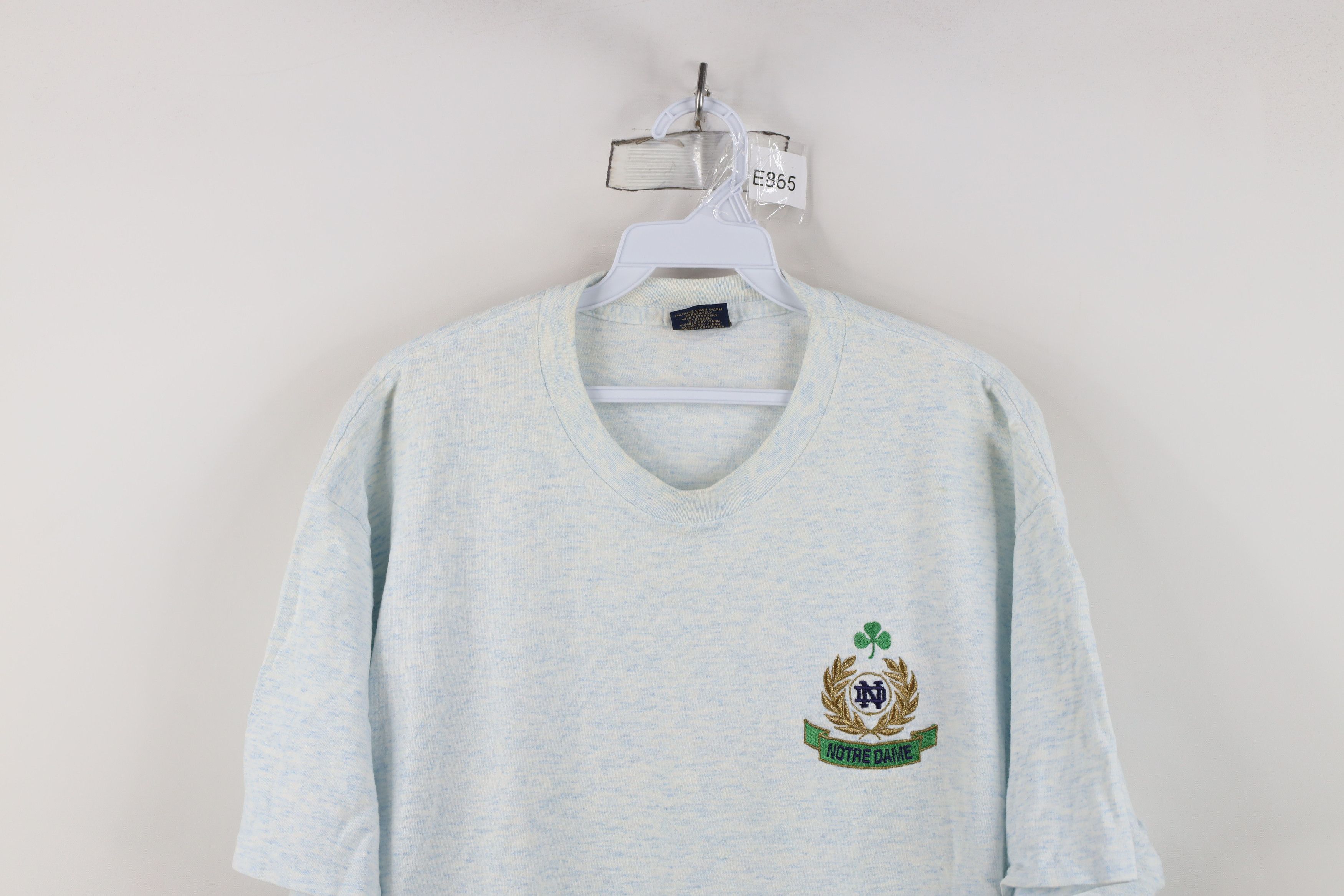 Vintage Vintage 90s Notre Dame University Clover Irish T-Shirt USA Size US XL / EU 56 / 4 - 2 Thumbnail