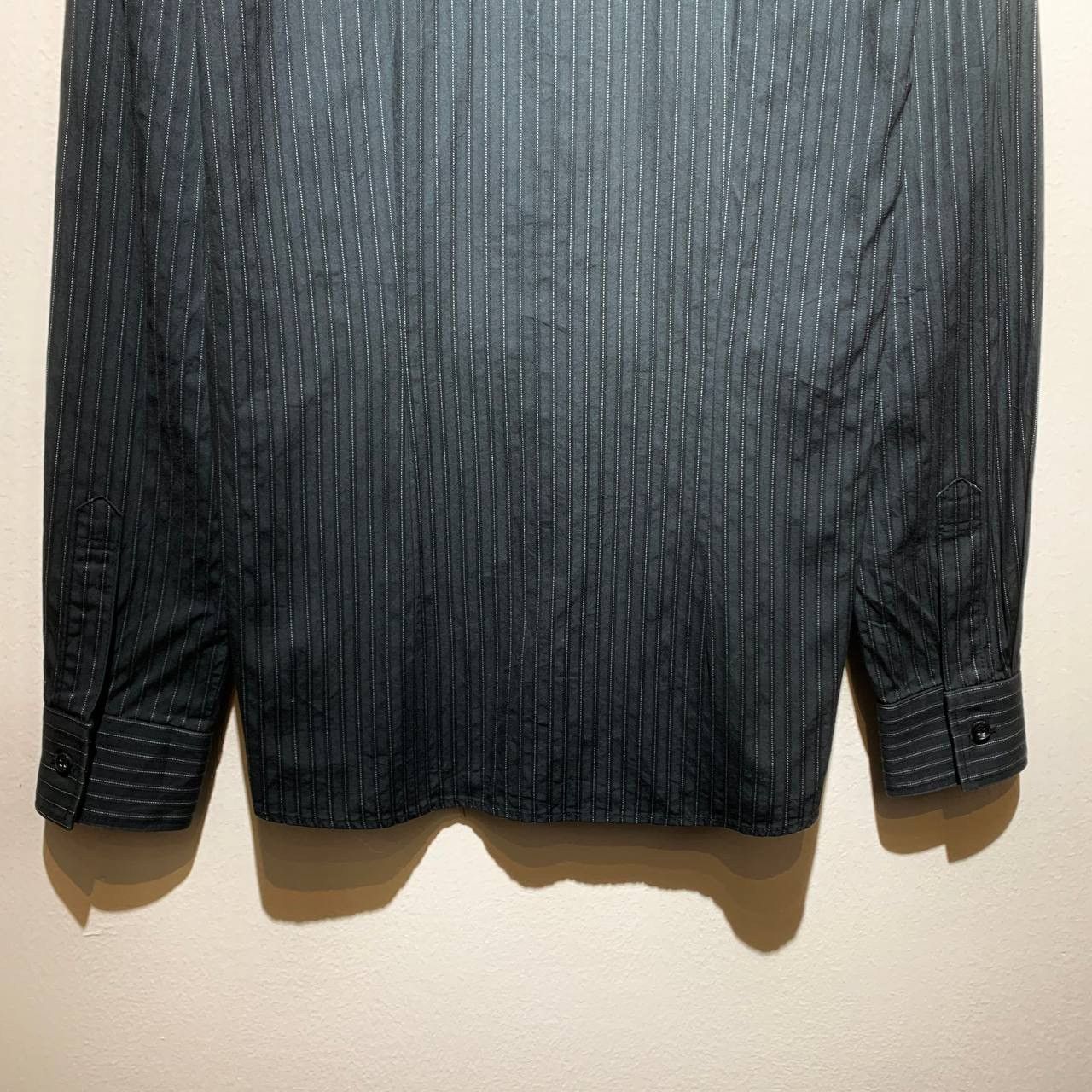 Tornado Mart Tornado Mart Open Collar Striped 90s Black Shirts 🌪️ Size US L / EU 52-54 / 3 - 6 Thumbnail