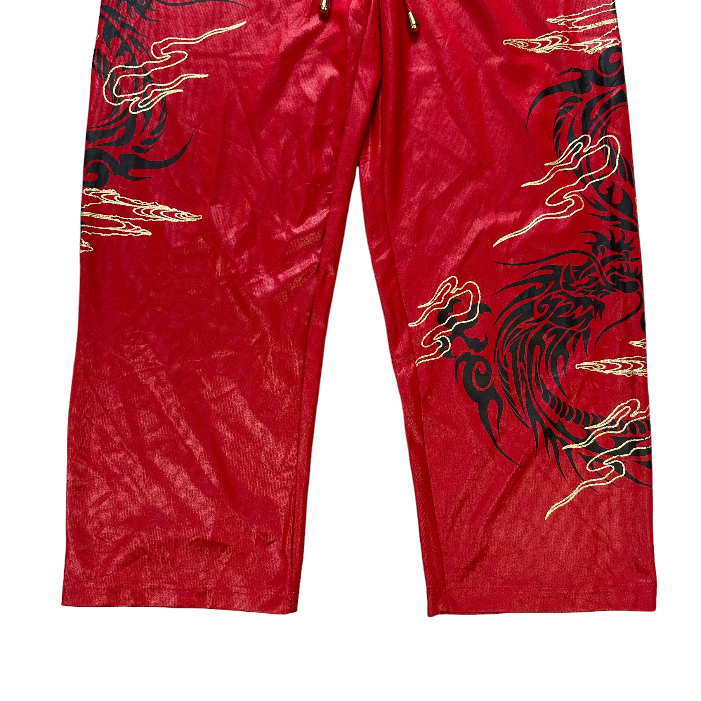 Japanese Brand SUKAJAN DRAGON DRAWSTRING RED PANTS #7789-176 Size US 35 - 7 Thumbnail