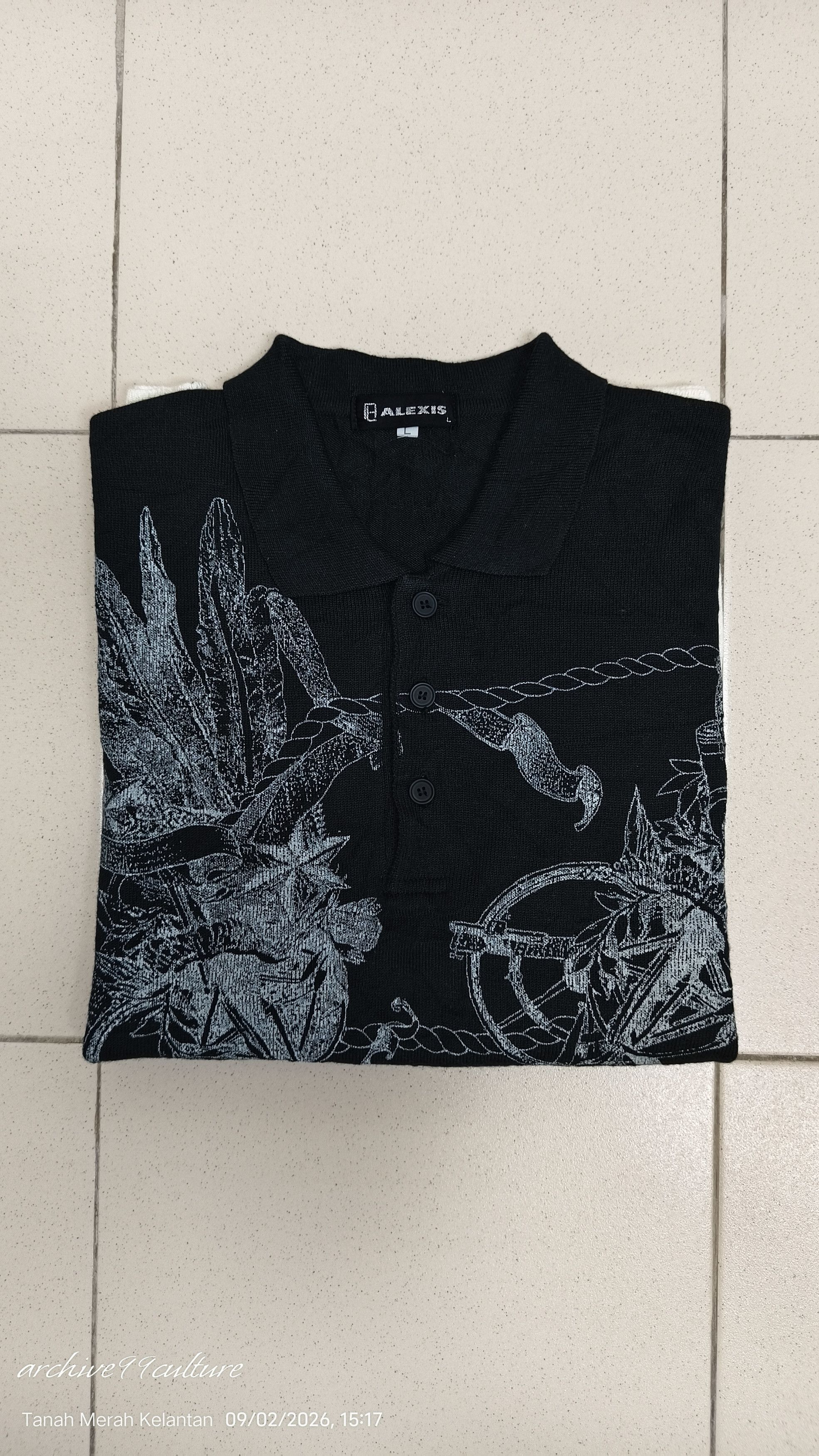Japanese Brand Vintage Alexis Japan Abstract Graphic Knit Polo Shirt Size US M / EU 48-50 / 2 - 13 Thumbnail