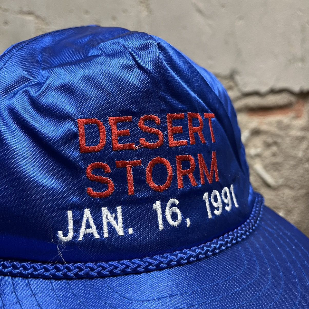 Vintage Vintage 1990s Silky Satin Blue Operation Desert Storm Hat Size ONE SIZE - 5 Thumbnail