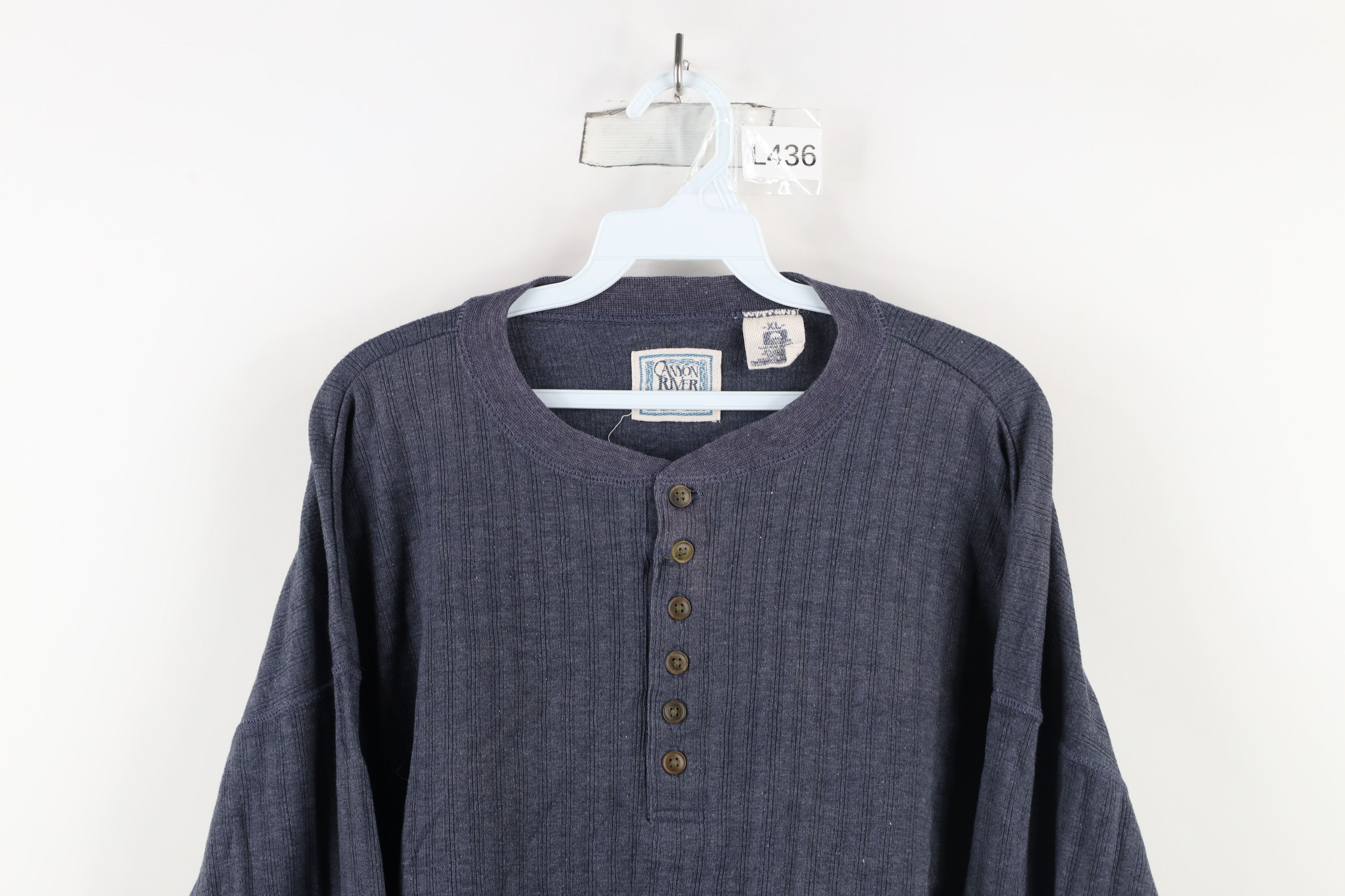 Vintage Vintage 90s Streetwear Ribbed Long Sleeve Henley T-Shirt Size US XL / EU 56 / 4 - 2 Thumbnail