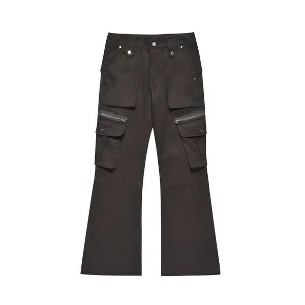 Japanese Brand Street Y2K Zip Pocket Work Micro Flare Casual Pants Size US 32 / EU 48 - 6 Thumbnail