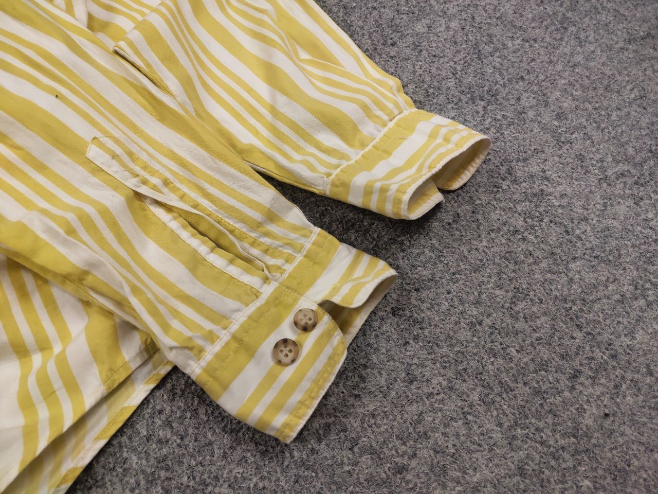 Kansai Yamamoto Vintage 90's Kansai Yamamoto Man Striped Yellow Casual shirt Size US M / EU 48-50 / 2 - 9 Thumbnail