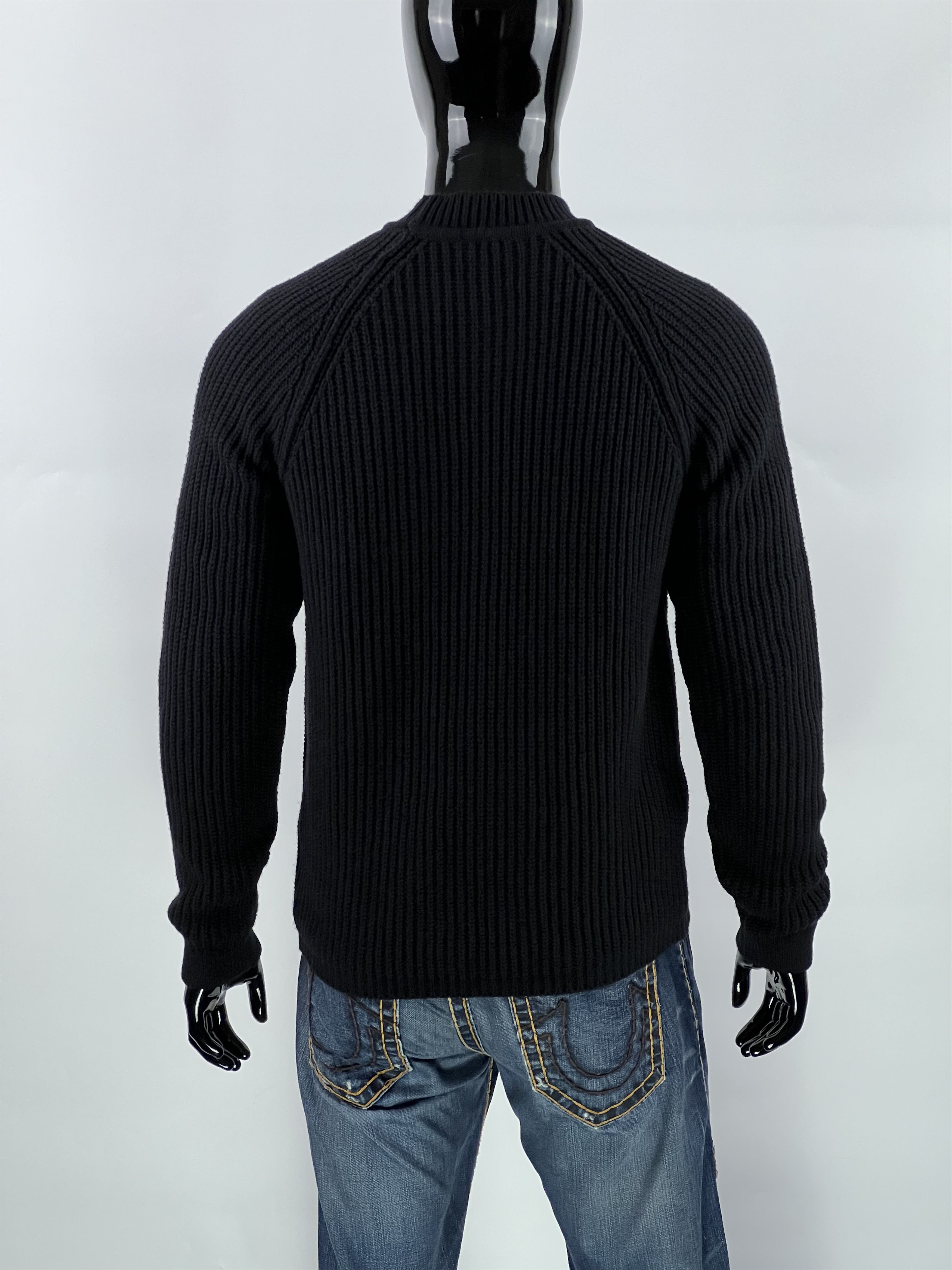 CLOSED Closed Men's Black Ribbed Wool Sweater Size M/L Size US M / EU 48-50 / 2 - 2 Thumbnail
