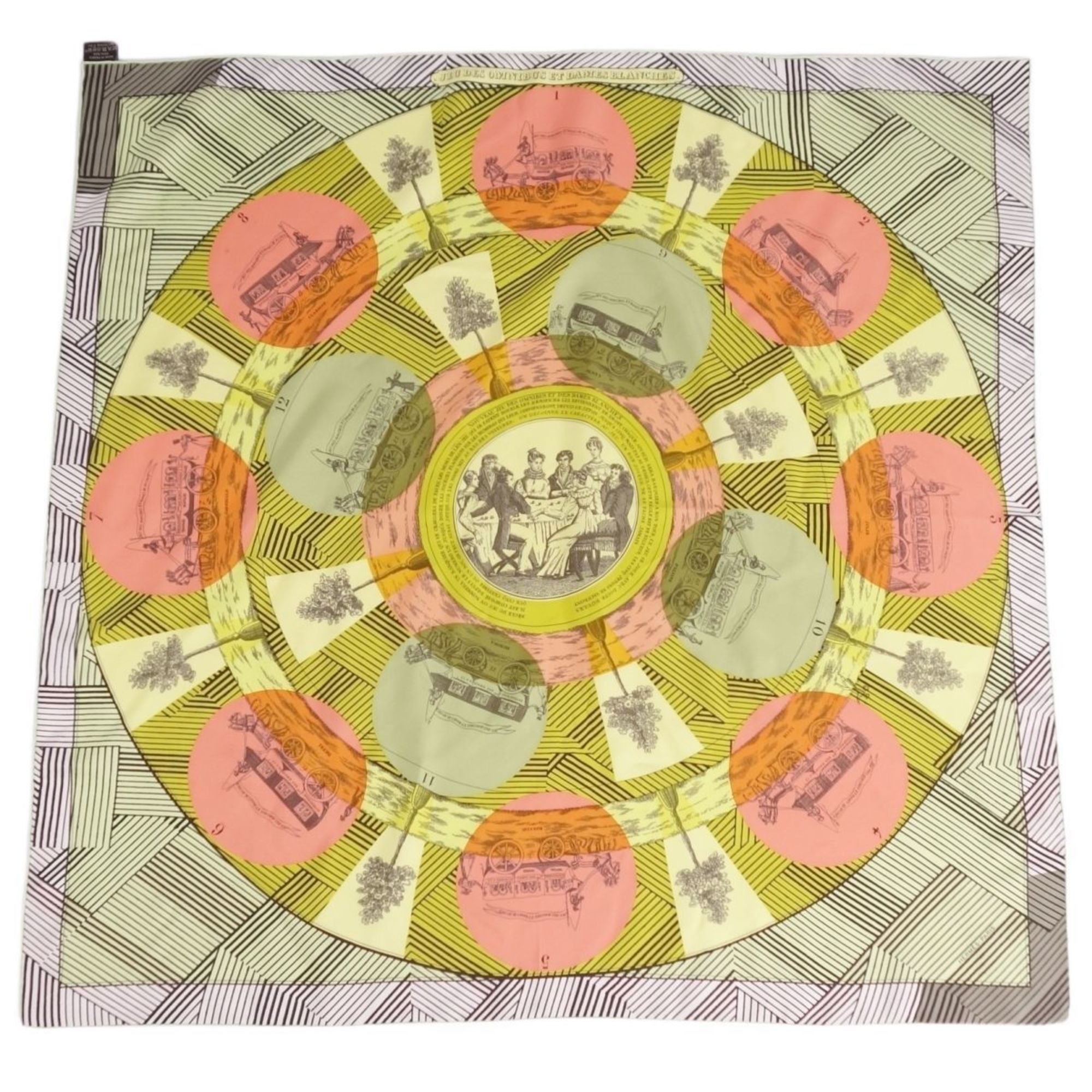 image of Hermes Scarf Muffler Carre90 Jeu Des Omnibus Remix Game 100% Silk Multicolor, Women's