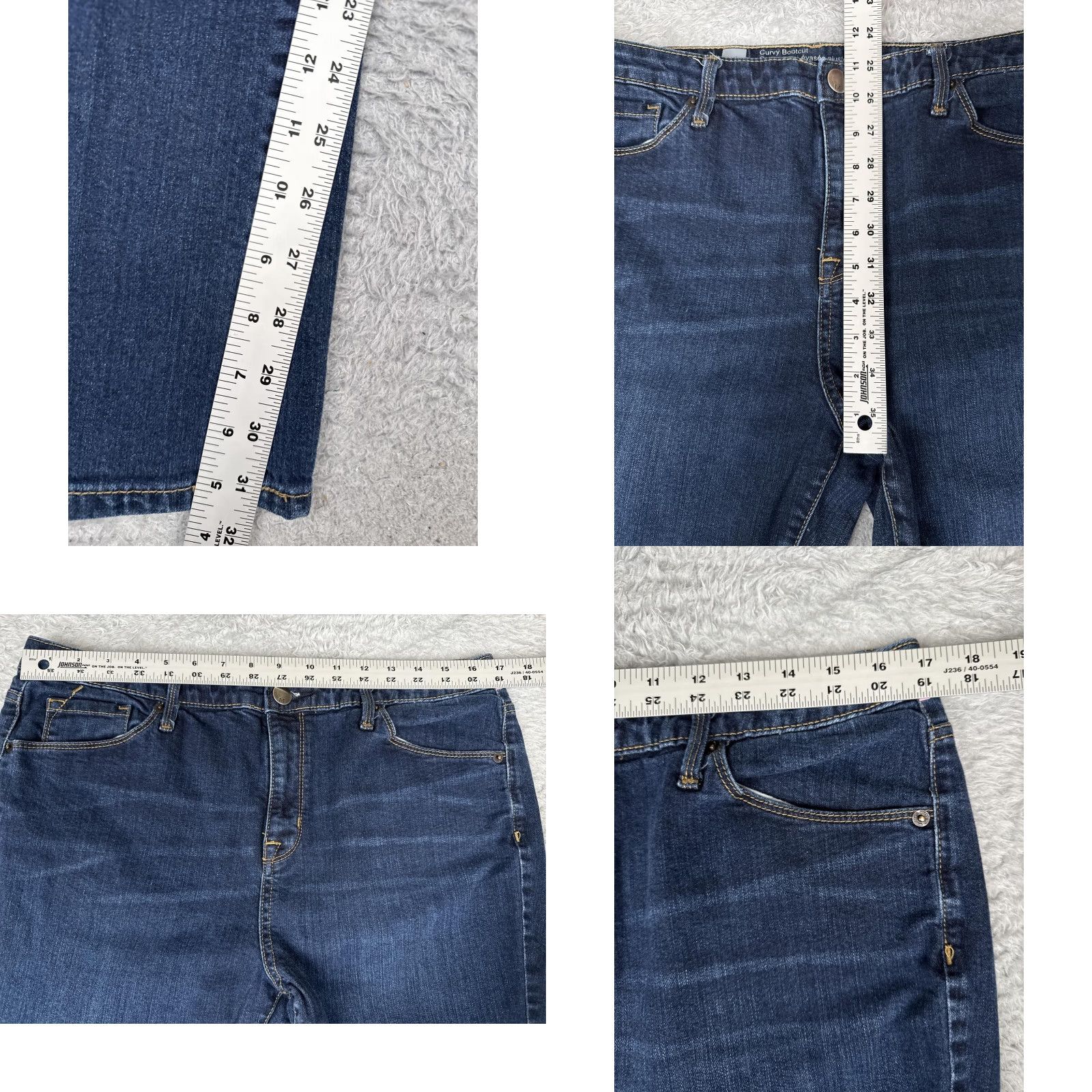Vintage Weston Wear Jeans Womens 14R Bootcut Denim Blue Dark Wash Mid Rise Stretch 33x32 Size 36" / US 14 / IT 50 - 8 Thumbnail