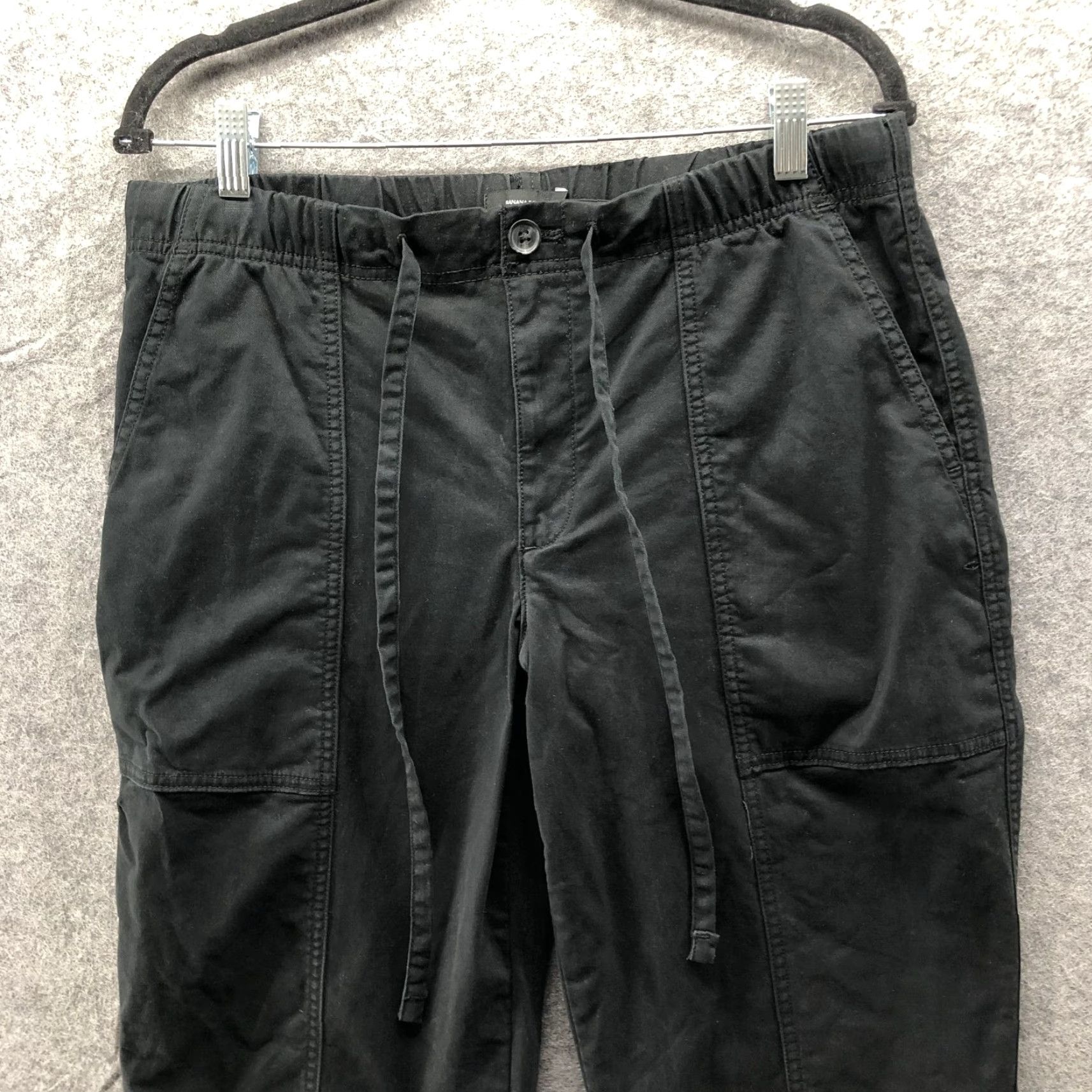 Banana Republic Banana Republic Pants Womens M Black Mid Rise Stretch Chino Tapered Ankle Casual Size 32" / US 10 / IT 46 - 3 Thumbnail