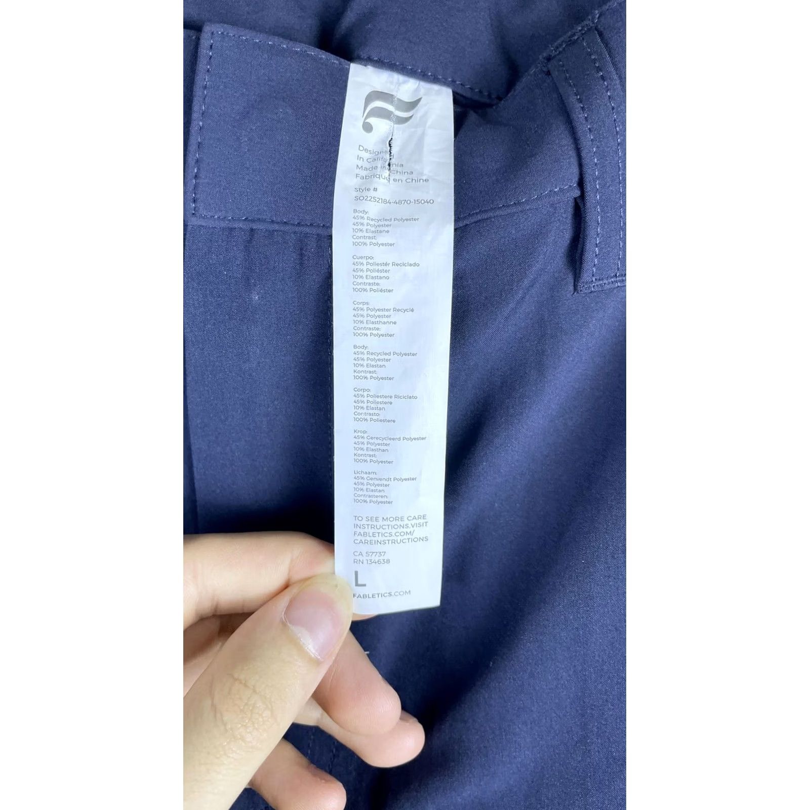 Fabletics Fabletics Shorts Mens Large Blue Chino 7 Inseam Stretch Casual Travel Size US 33 - 2 Thumbnail