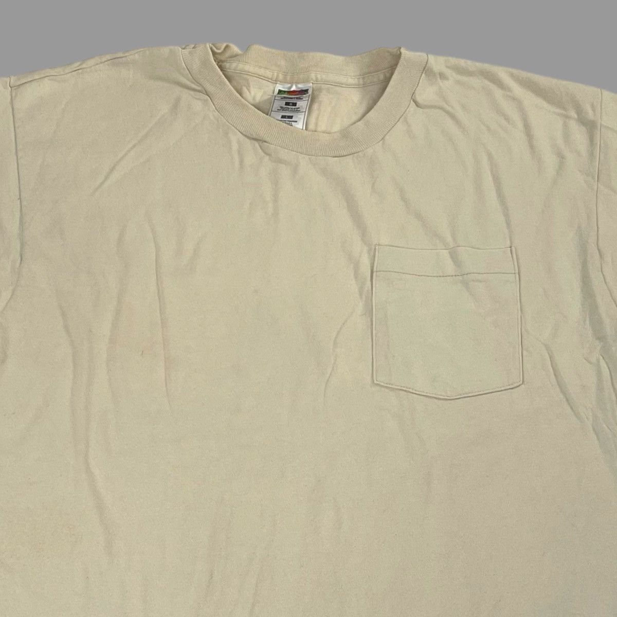 Vintage Vintage 90s single stitch blank pocket tee Size US L / EU 52-54 / 3 - 2 Thumbnail